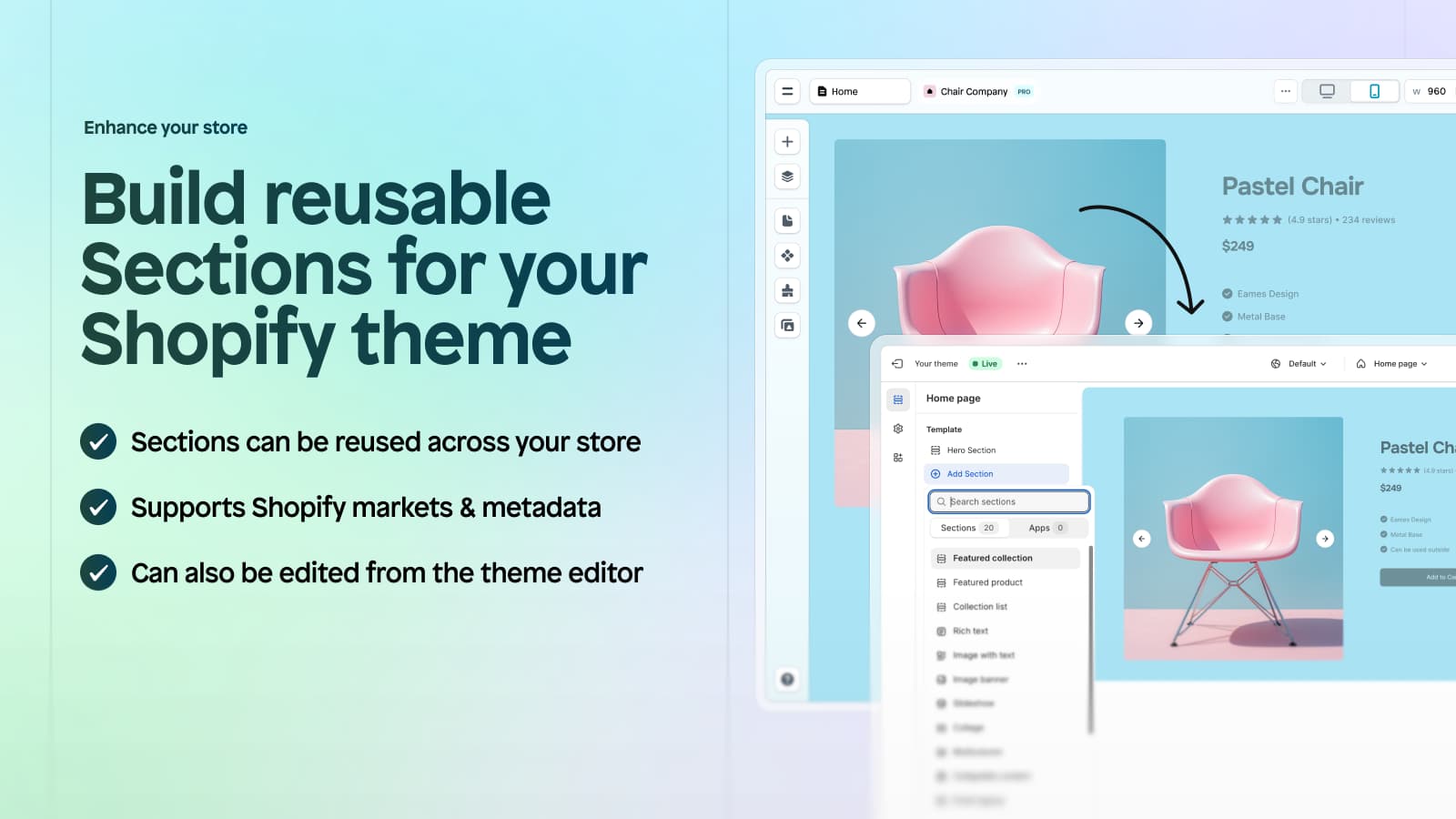 Instant shopify sections