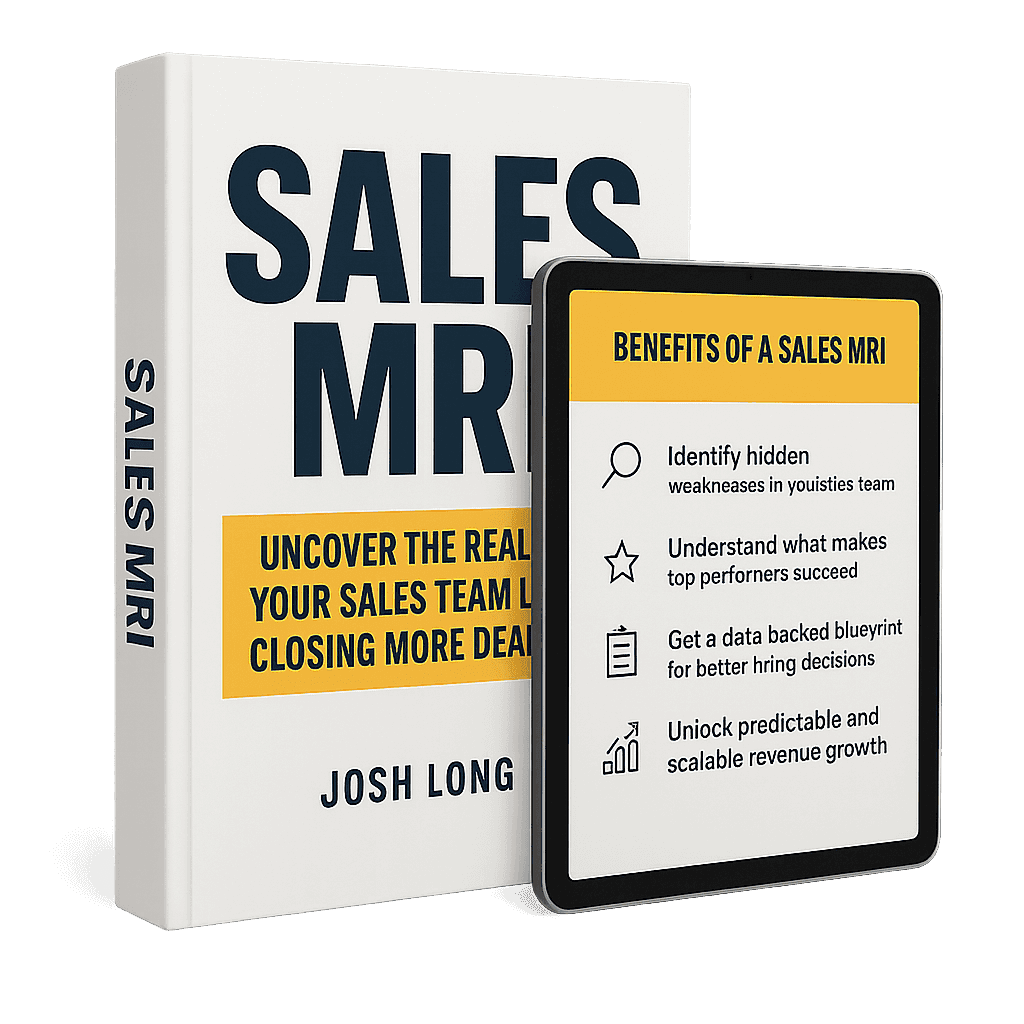 Josh Long, a sales team expert with industry endorsements, offering practical, hands-on solutions to transform your sales team into a revenue-driving machine. (Background Removed)