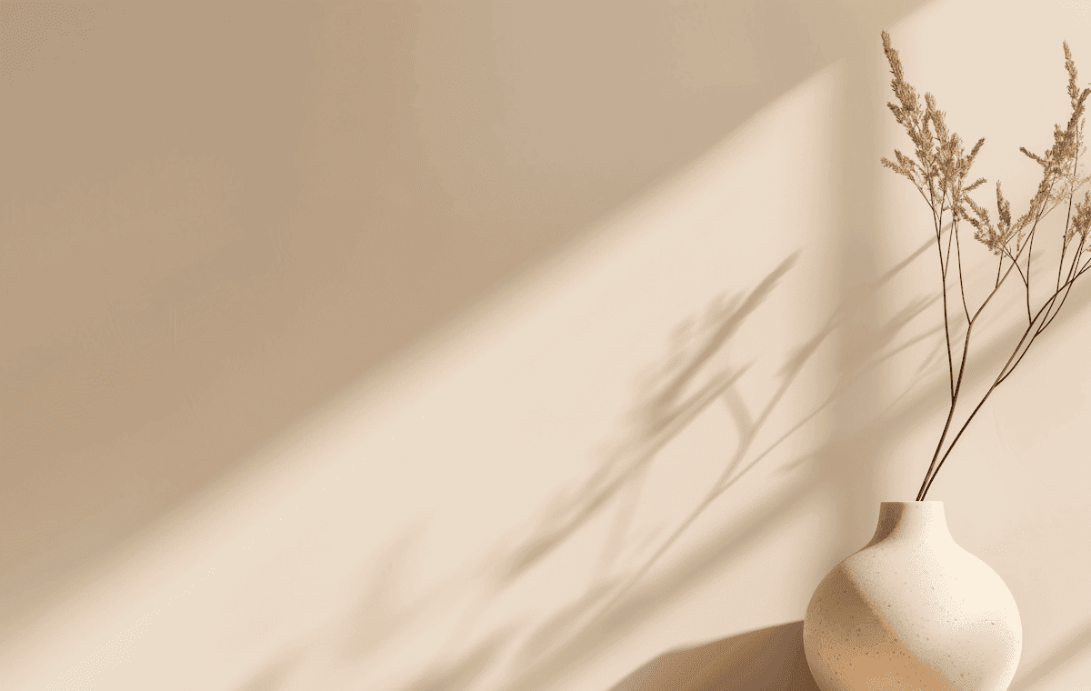 Minimalistic Interior Decor with Vase and Dried Grass