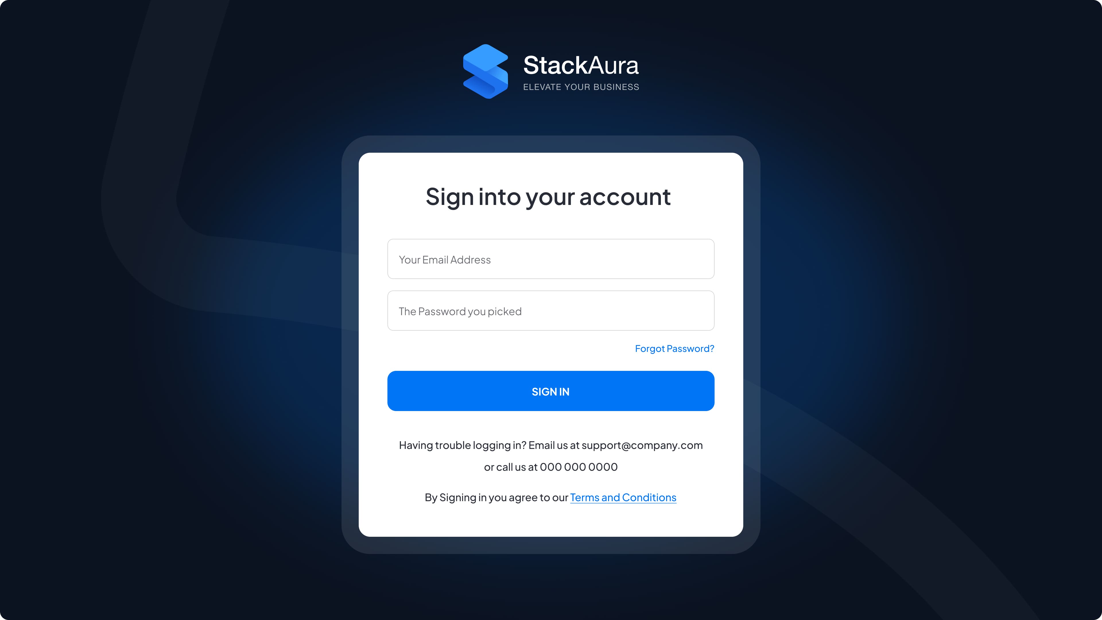 Custom Go High Level login page redesign as part of dashboard customization and white label CRM branding | StackAura