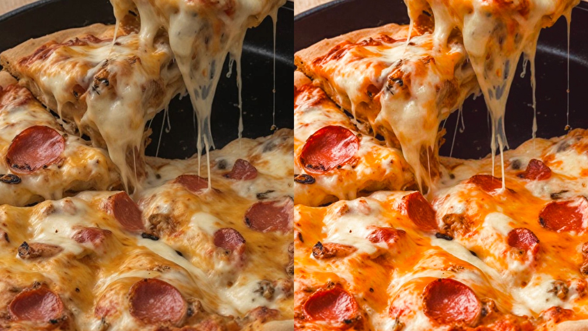 Food photo with saturation reduced compared with the phone's default processing