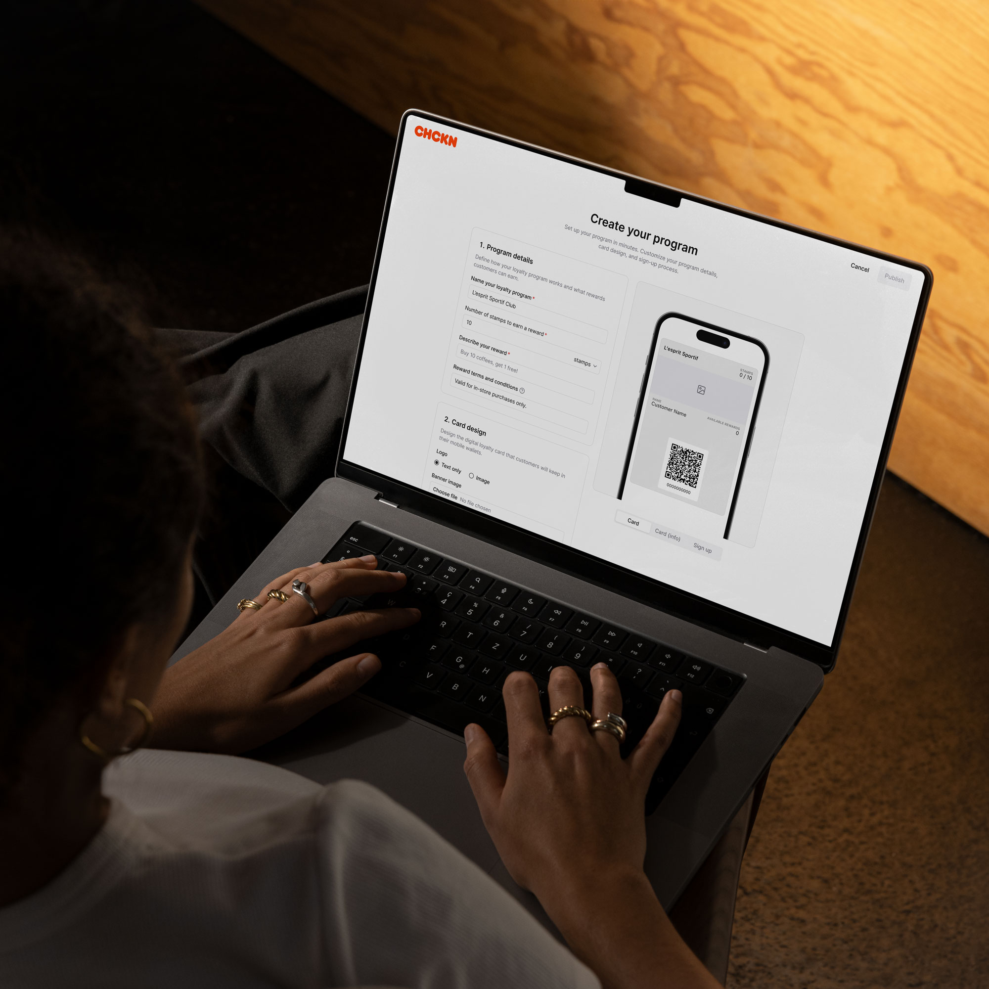 person making a contactless payment with a card