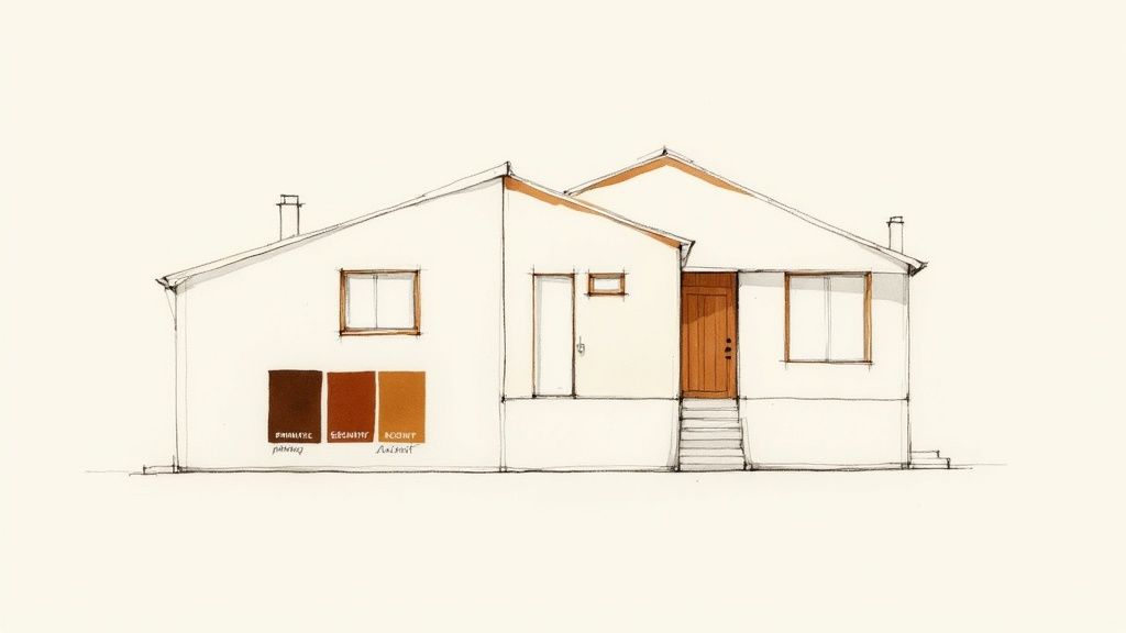 Example of cream and brown exterior