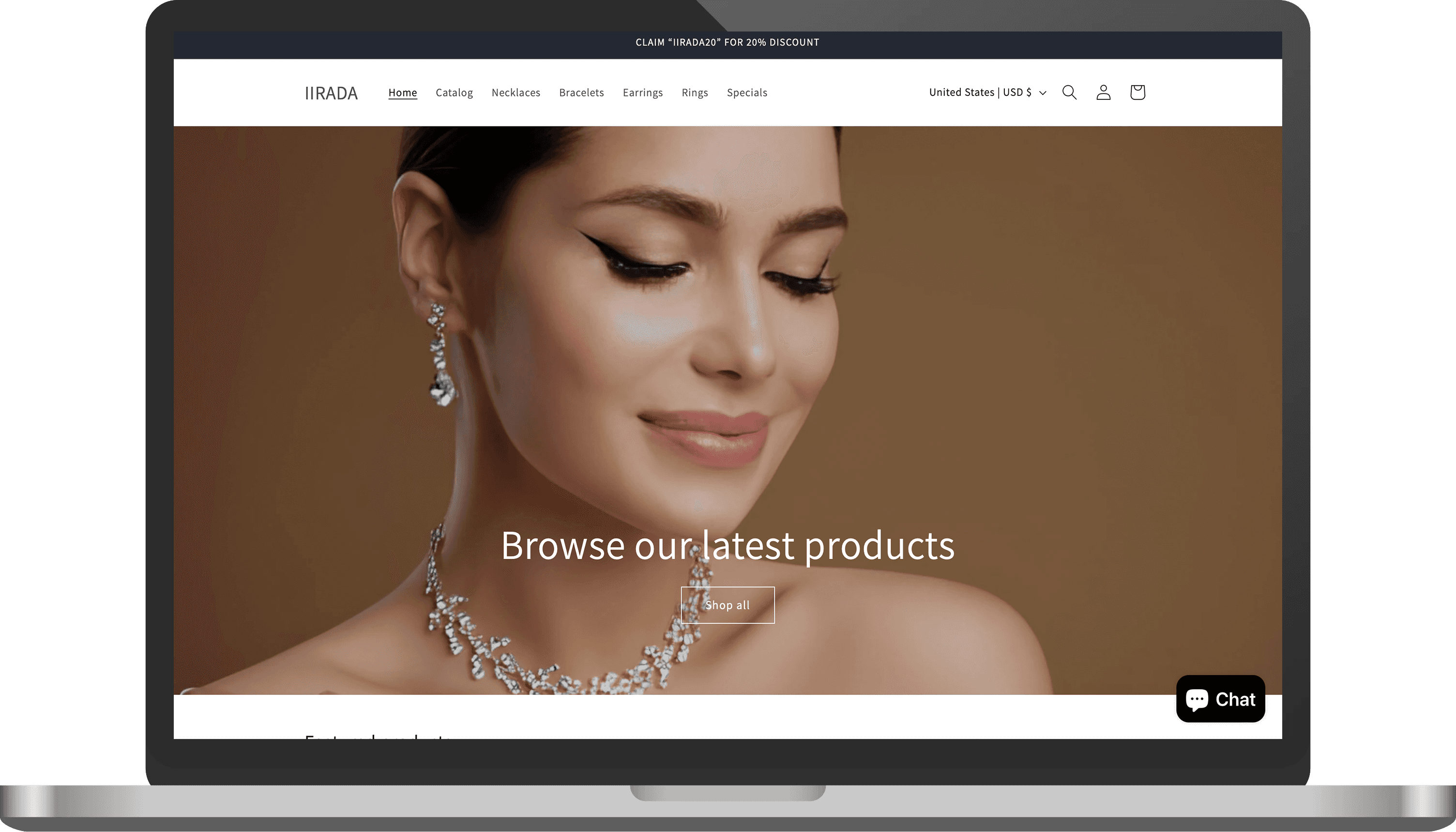 IIRADA Website in Shopify