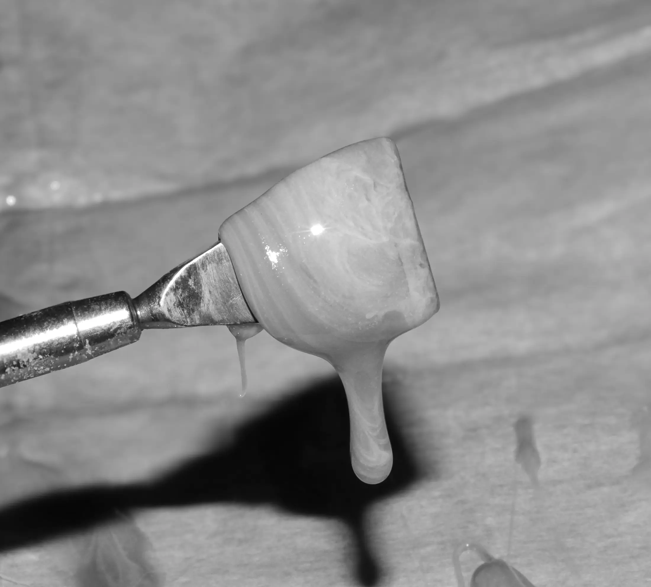 Rosin gooping down off a tool
