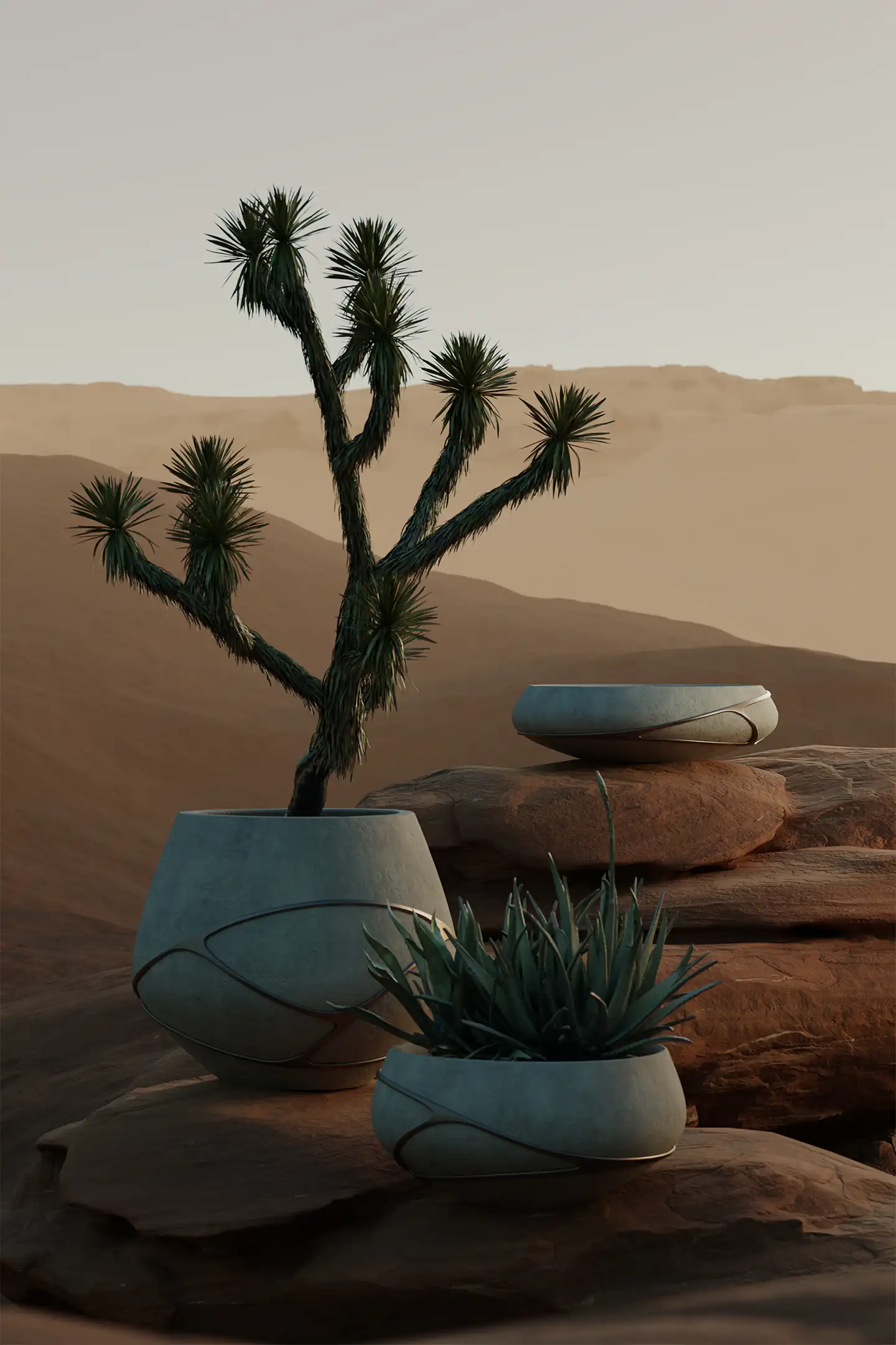 The Red Desert Lutala Planters collection expanding the collection to ceramic objects 