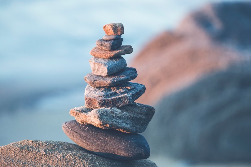 rocks balancing at beach