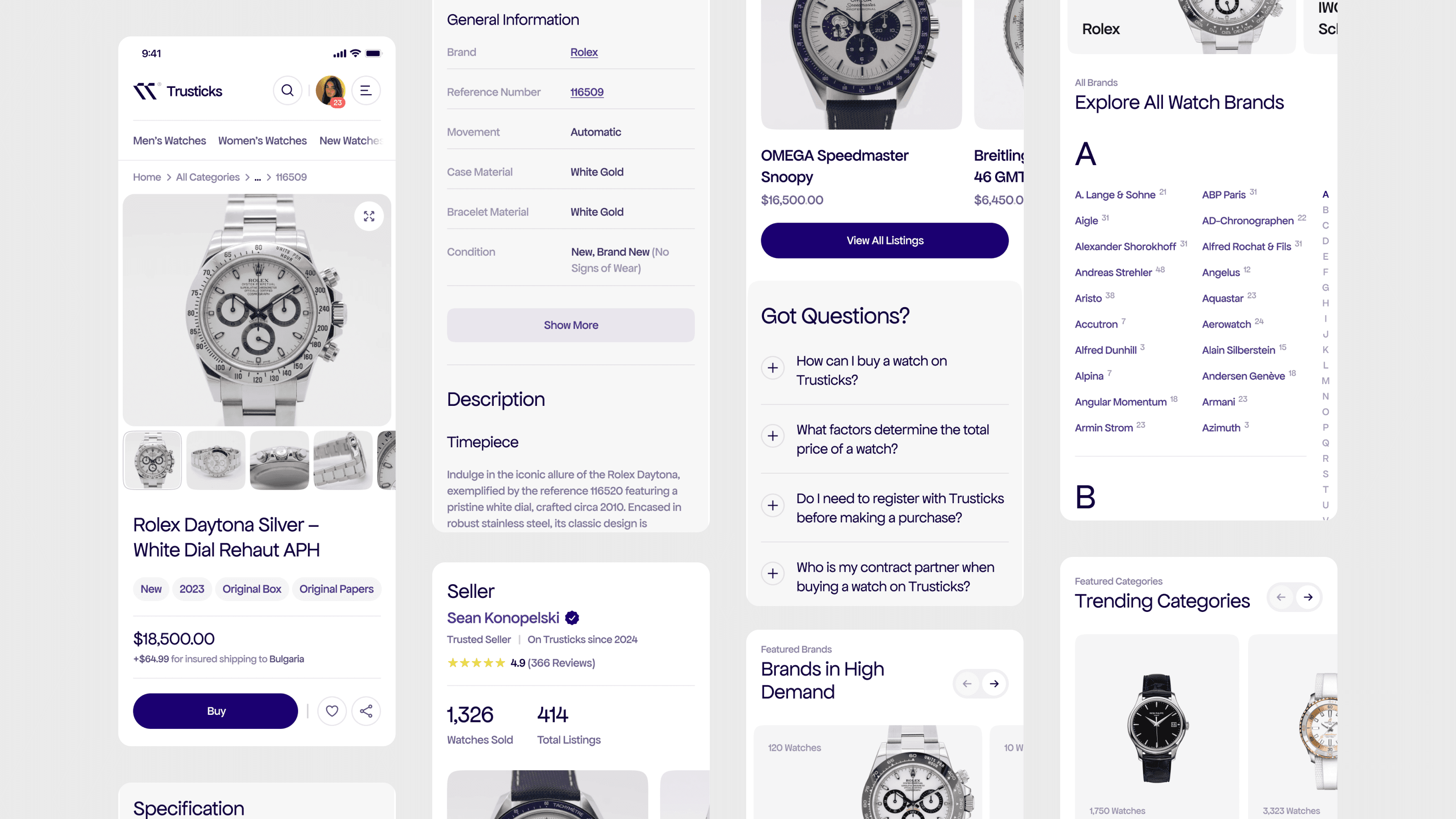 trusticks mobile screen designs
