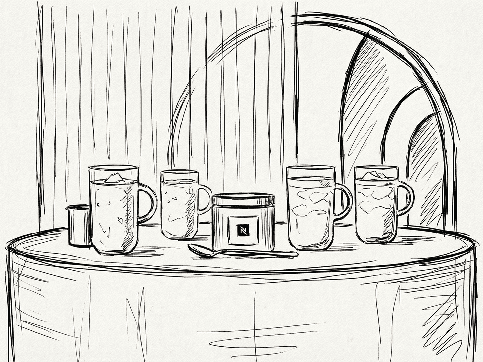 Streetside billboard with flyposters of the Batch.Works brand and illustrations