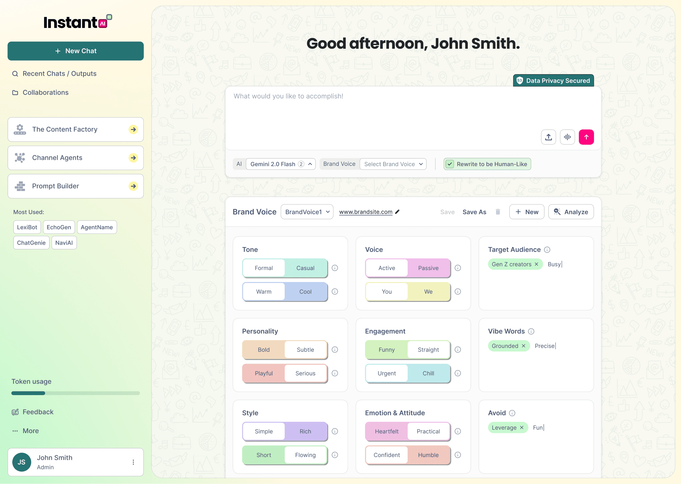 InstantAI Dashboard App
