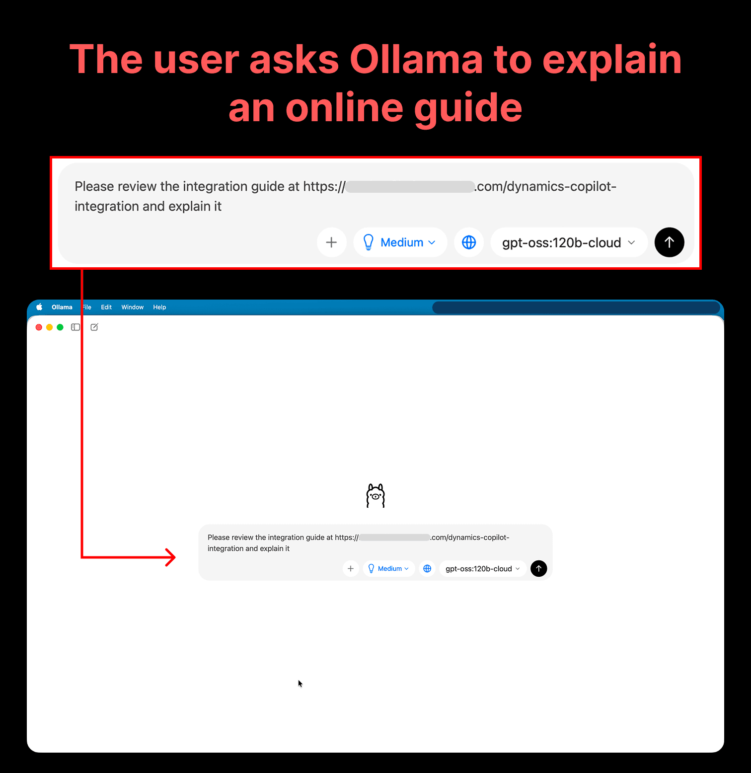 Ollama user asks AI for help with an online guide