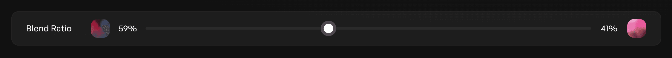Voice blender tool with blend setting toggled to 50%