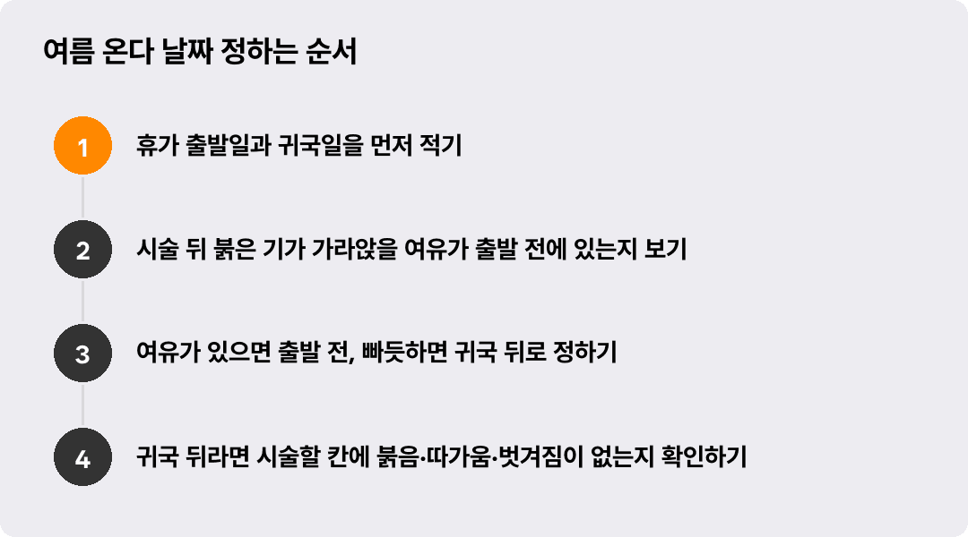 여름 온다 날짜 정하는 순서
