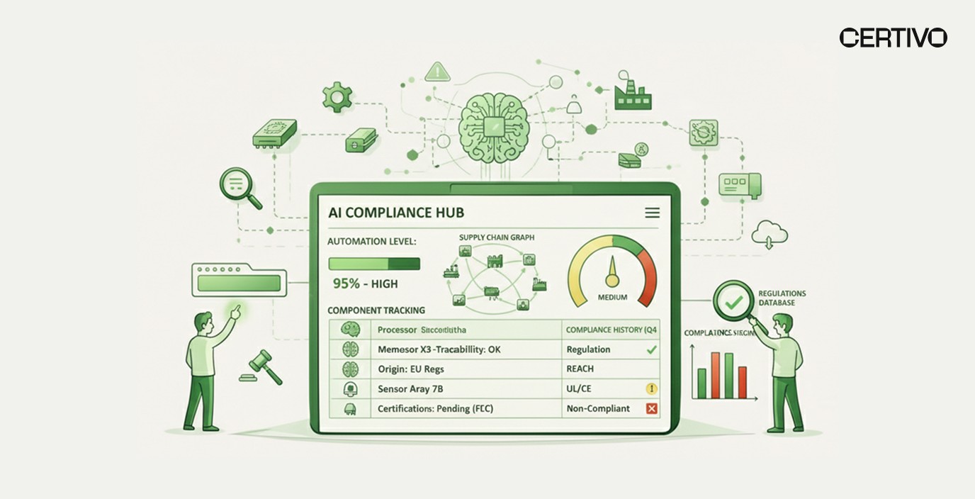 BOM-level compliance intelligence electronics component substance tracking risk assessment dashboard