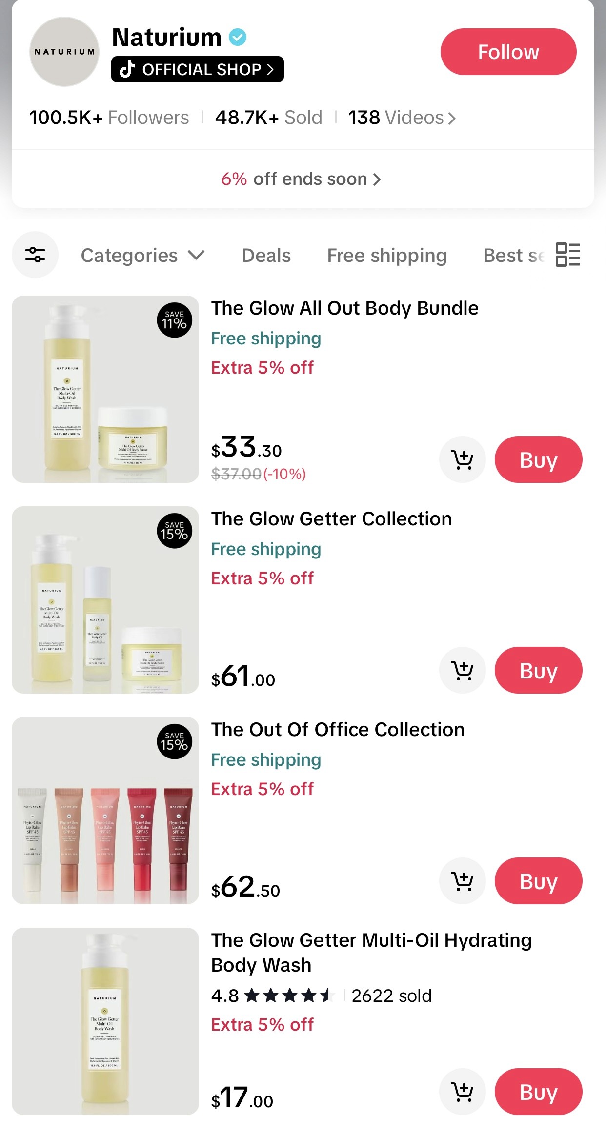 Naturium Official Shop in TikTok Shop powered by AfterShip Feed.