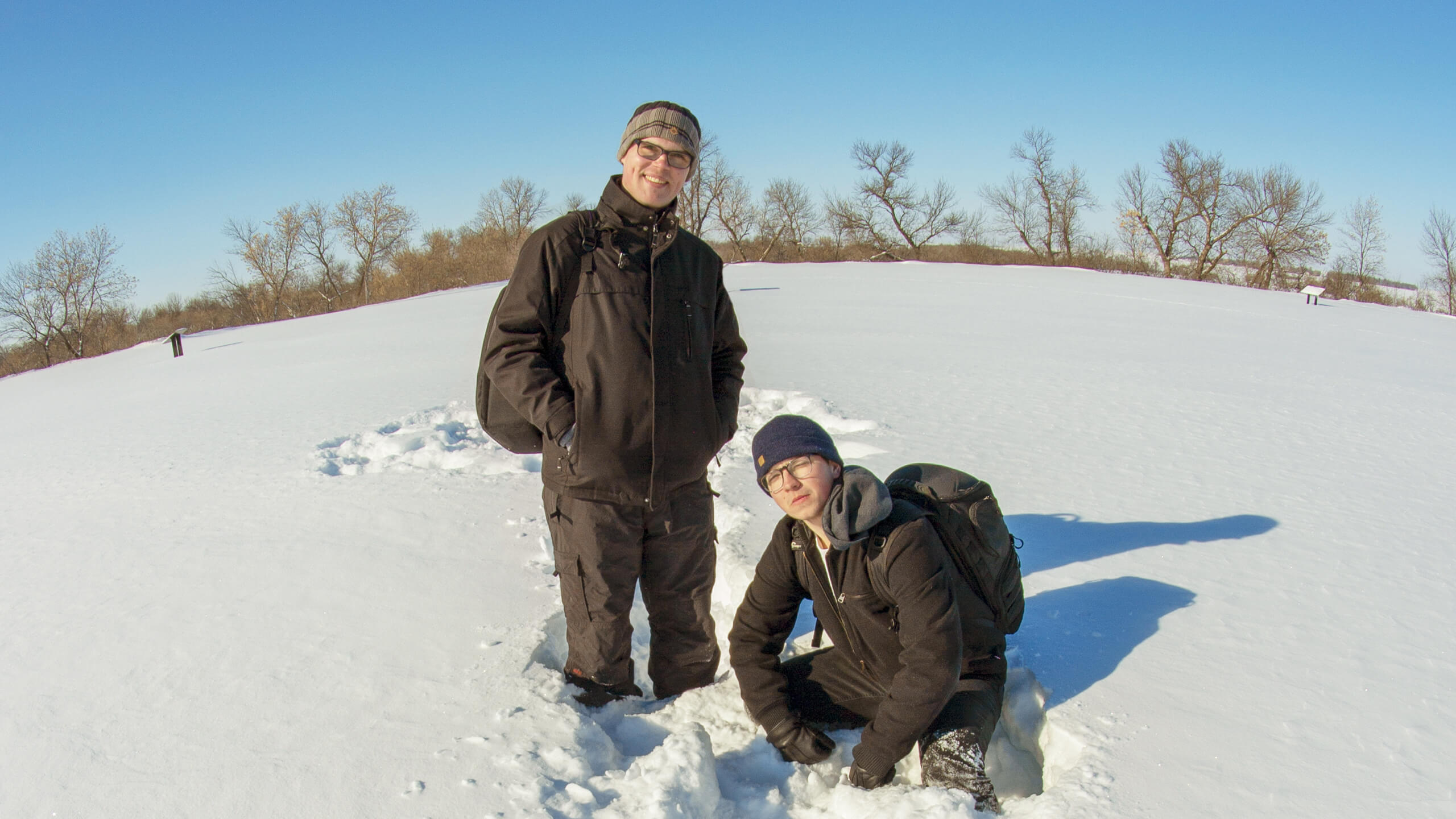 Ed and Jamie in the snow