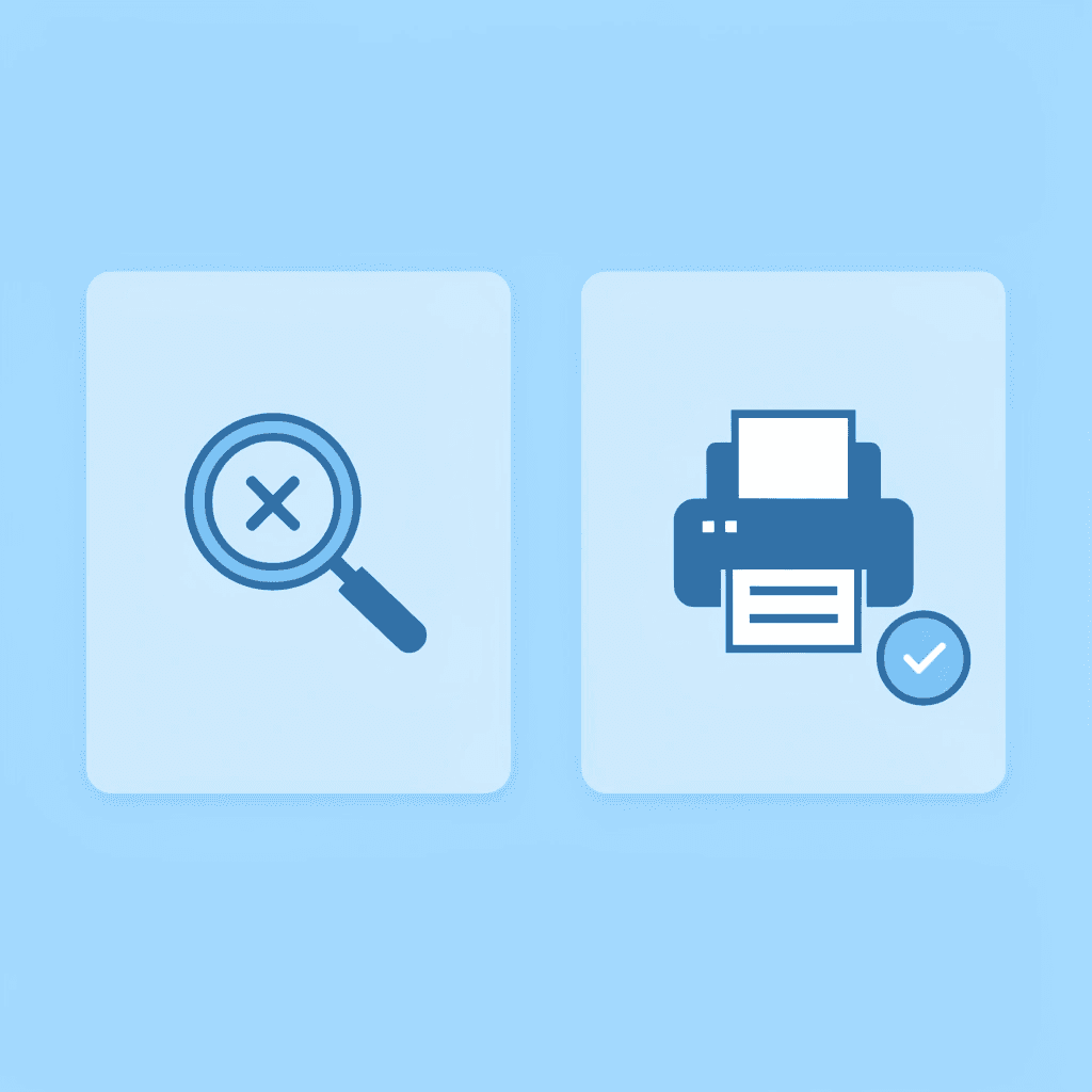 Before: 15 minutes searching and multiple prints. After: 30 seconds instant custom generation