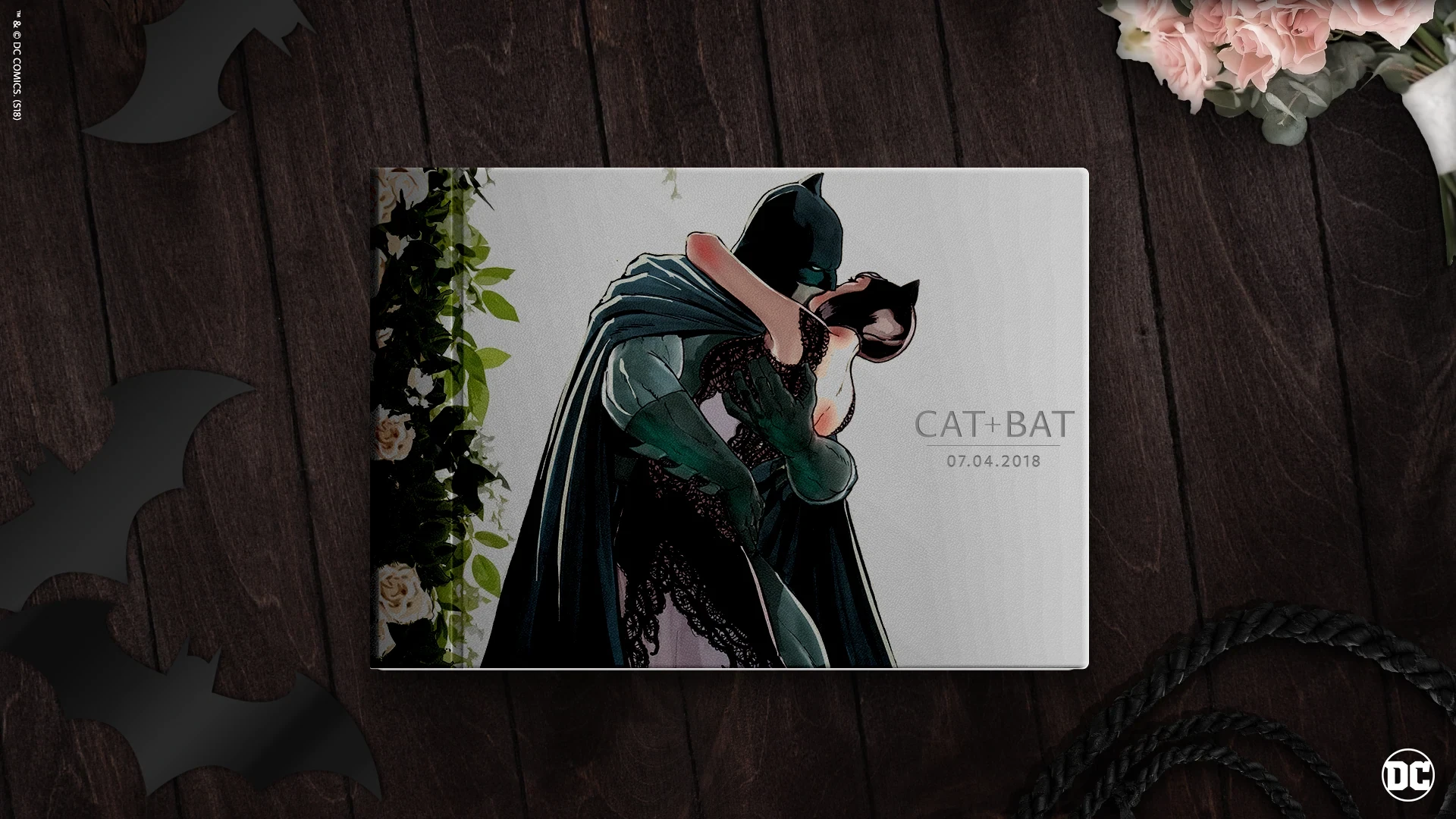 Batman and Catwoman wedding scrapbook designed for DC