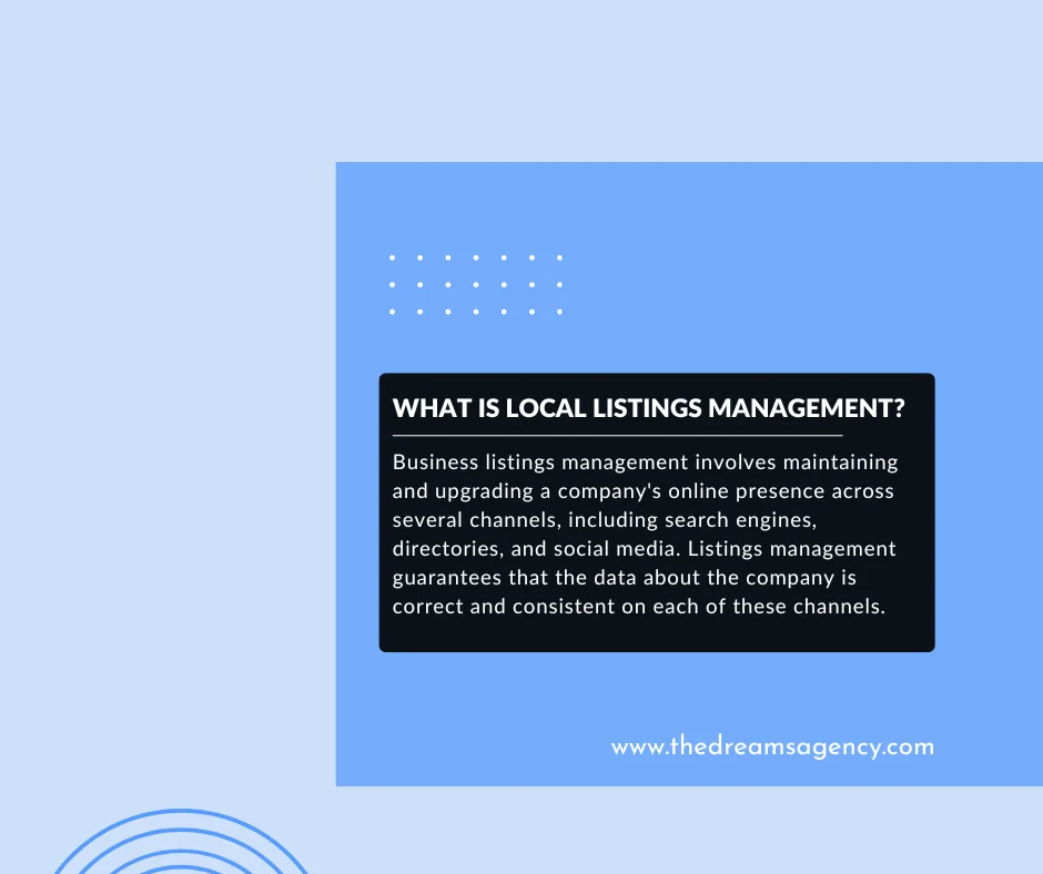 An answer post explaining what is local listings management