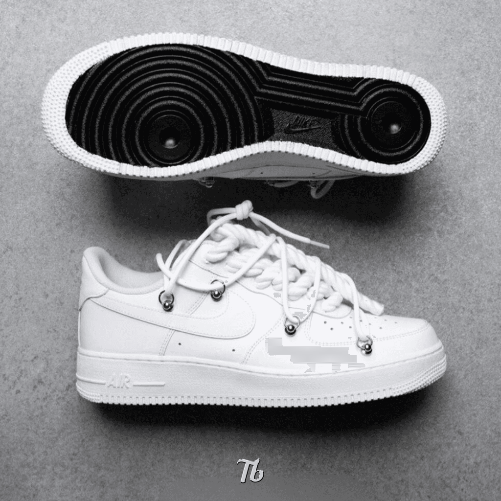 Custom Rope Air Force 1 Sneaker with Overlaces Twobasique