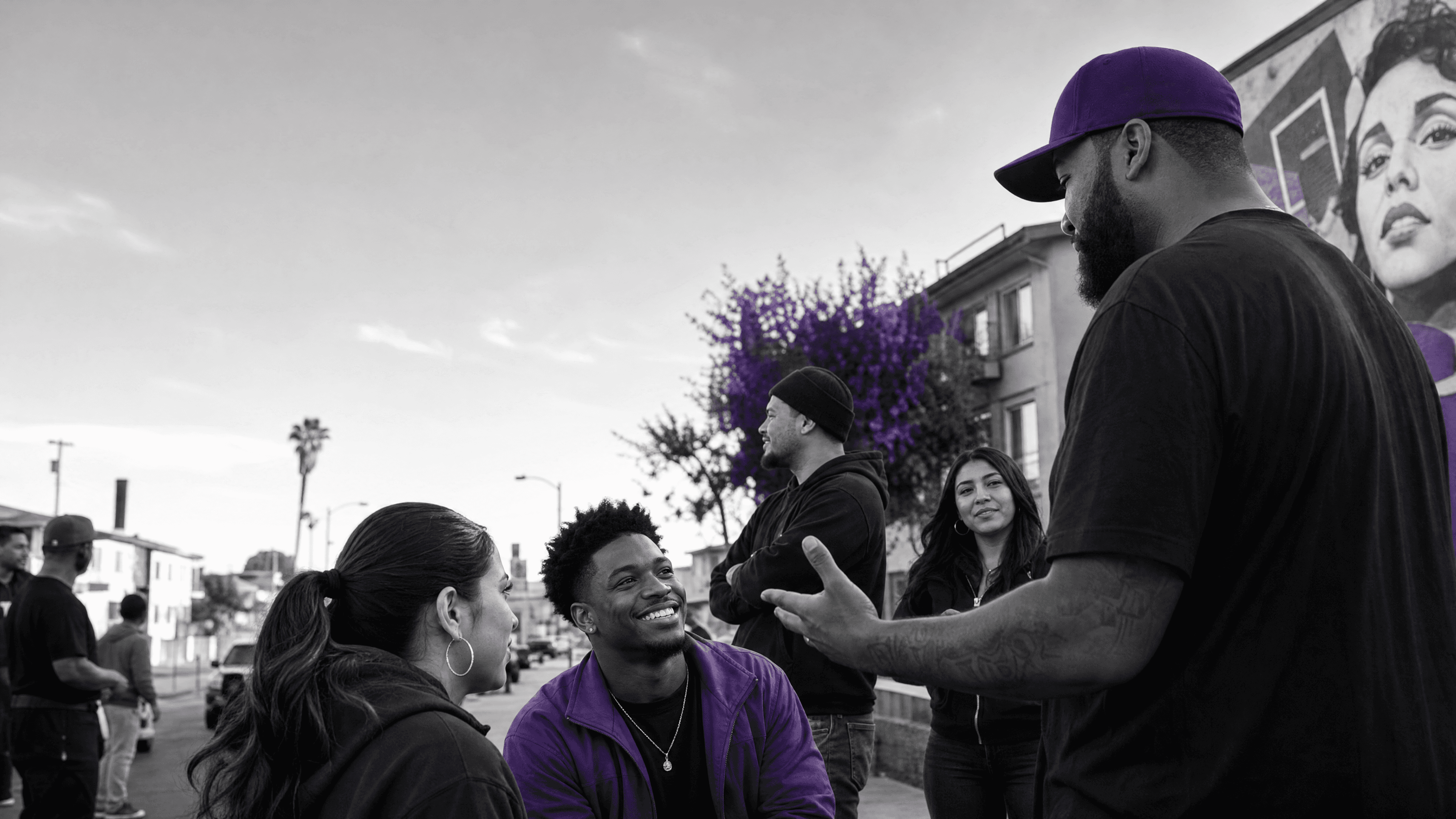 Community members connecting in South Los Angeles.