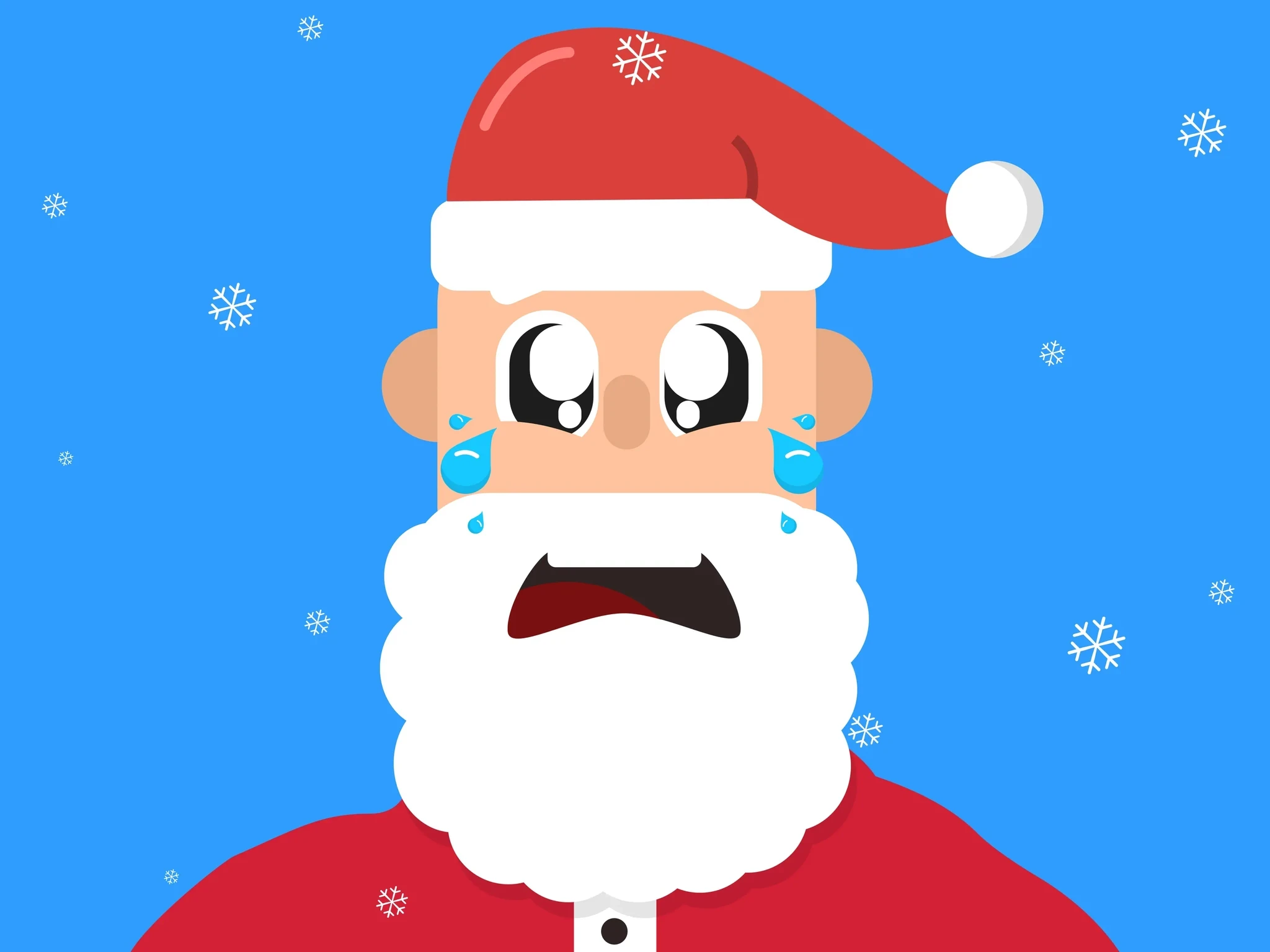 Ein Bild von Santa Claus, der aufgrund eines Phishing-Angriffs weint