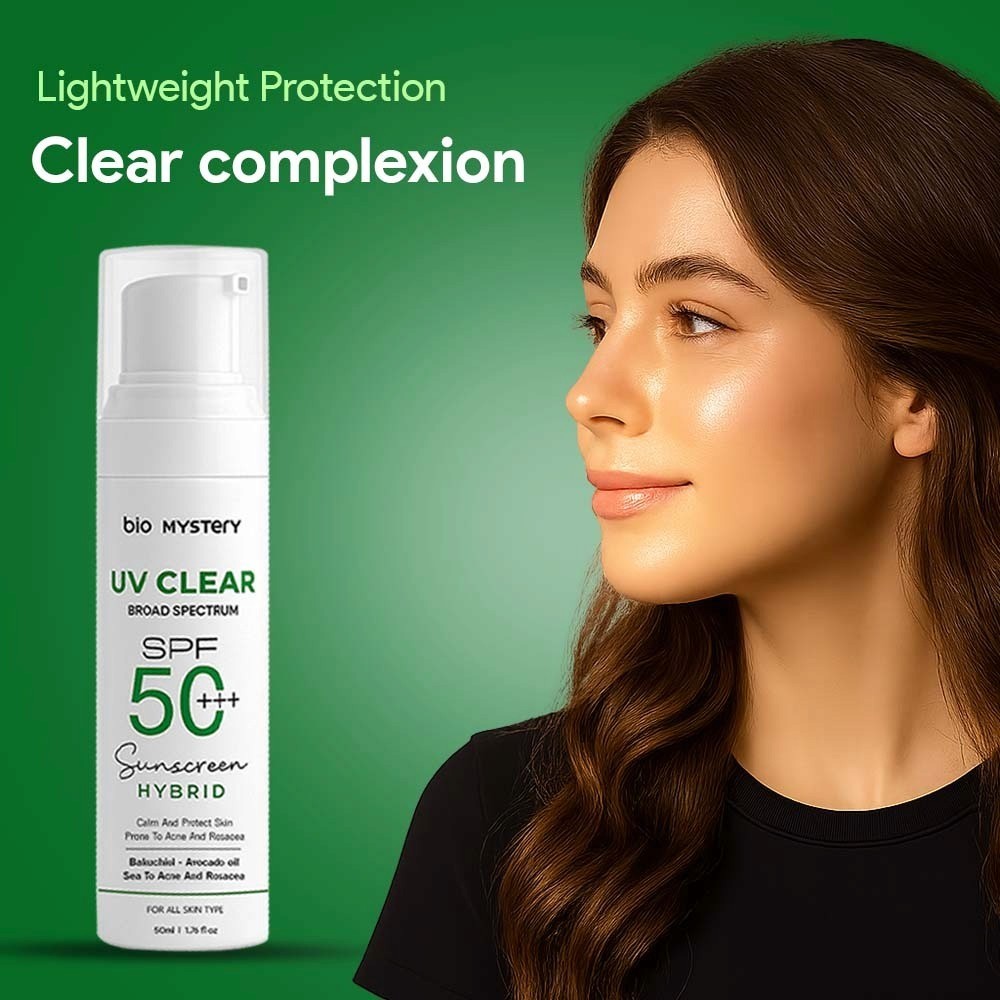 Bio Mystery’s lightweight sunscreen provides clear complexion and broad-spectrum protection with SPF 50++.
