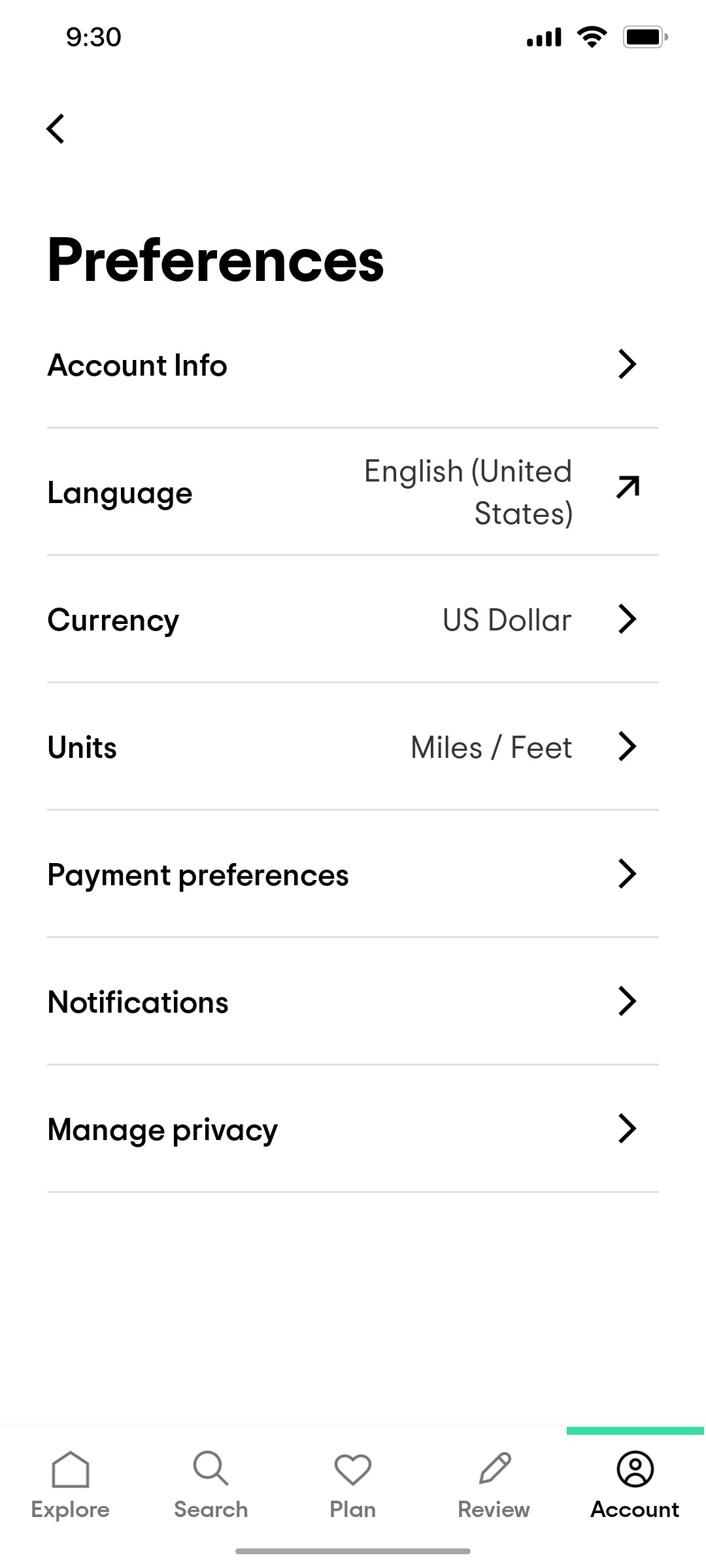 Tripadvisor Preferences Page Screen