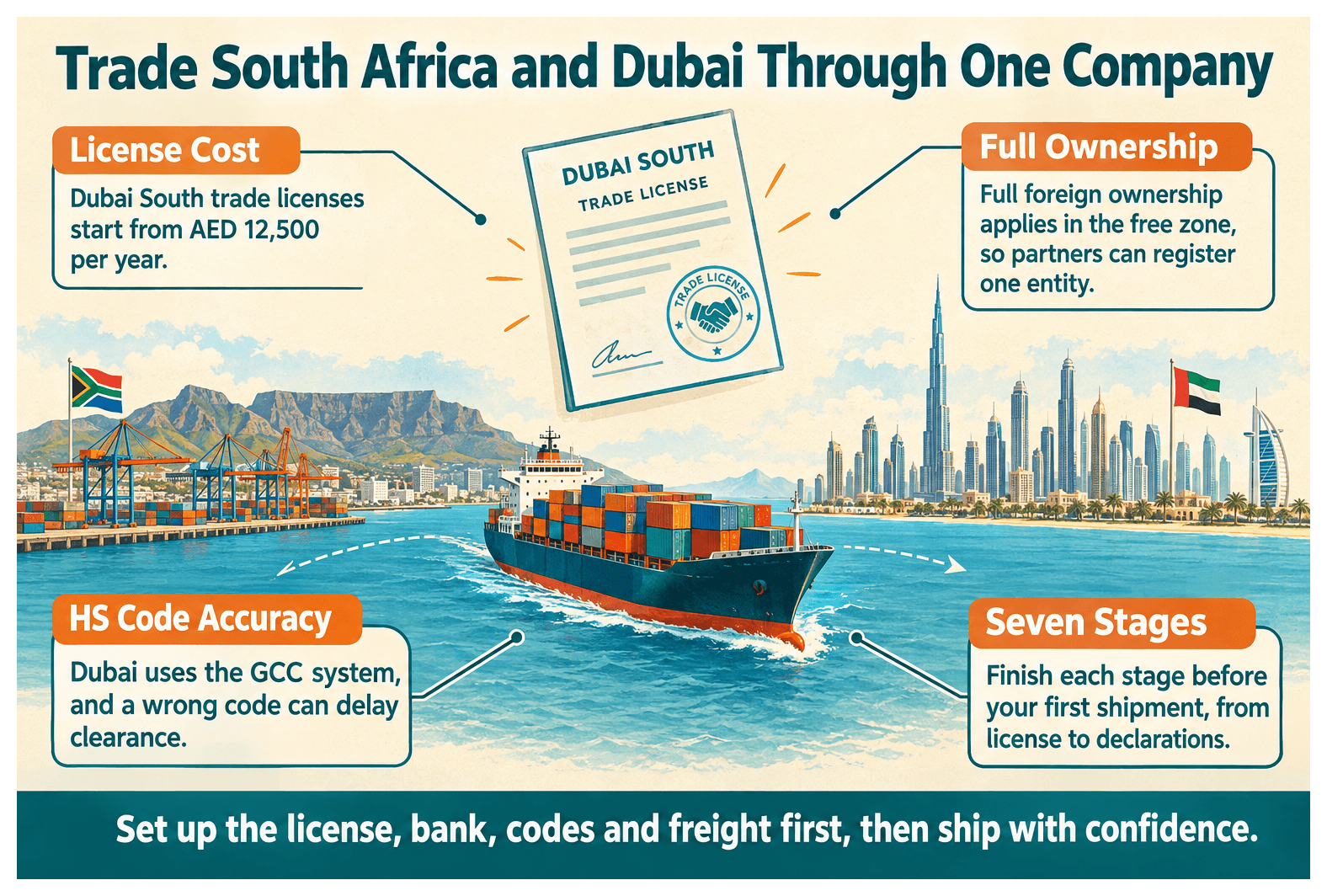 Infographic: Import and Export Between South Africa and Dubai: License and Process