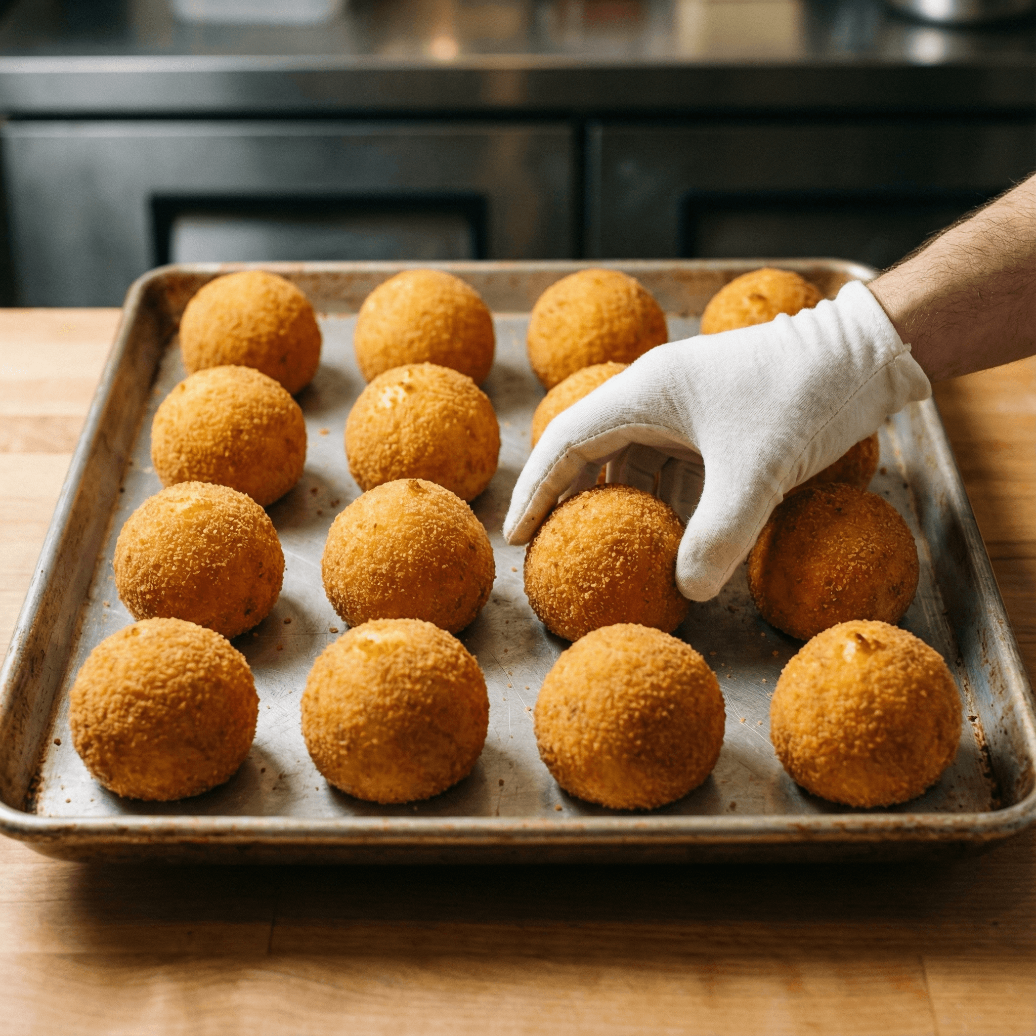 Arancini on a tray