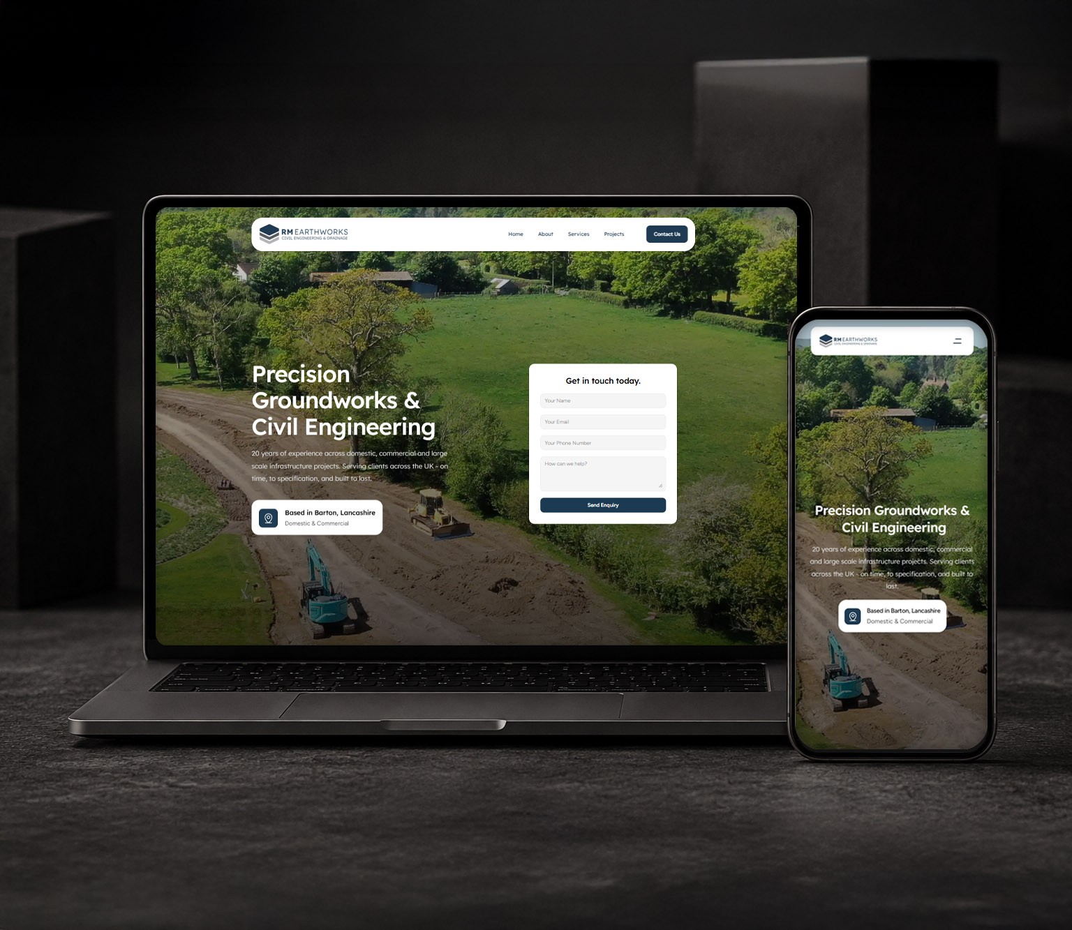 Mockup of a website on Laptop and Mobile Device