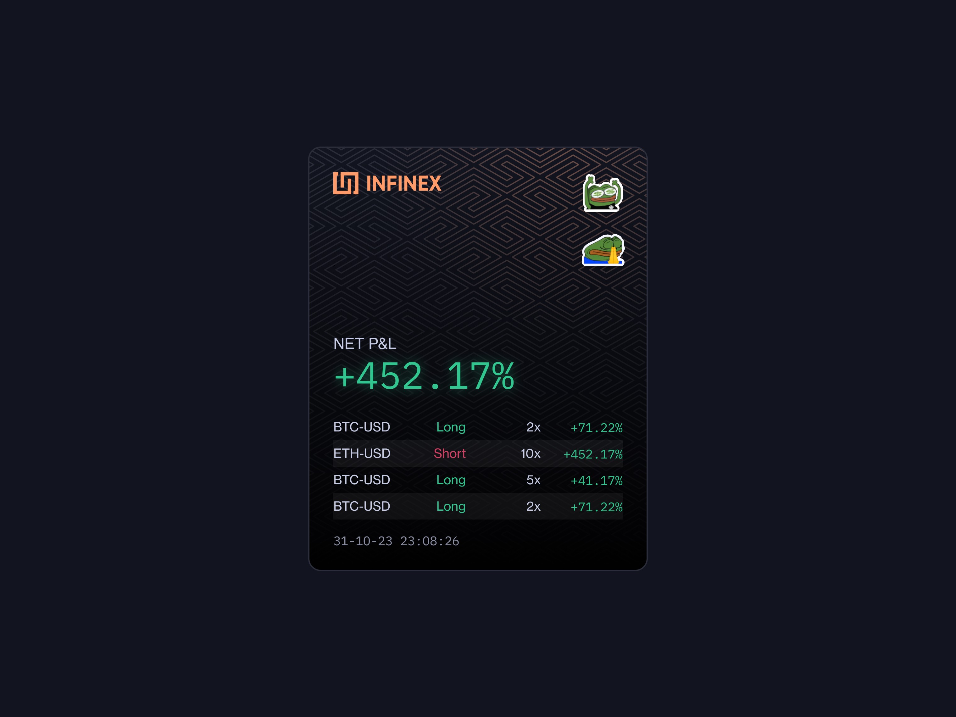 Infinex Decentralized exchange web3 ux design promo