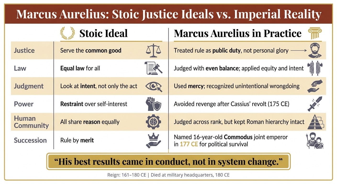 Marcus Aurelius: Stoic Justice Ideals vs. Imperial Reality