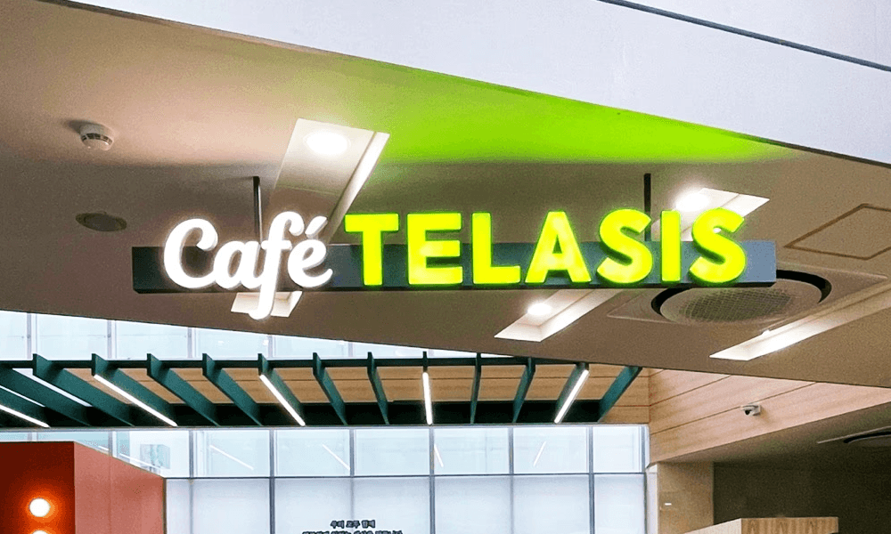 도쿄일렉트론 1호점 카페 TELASIS 로고