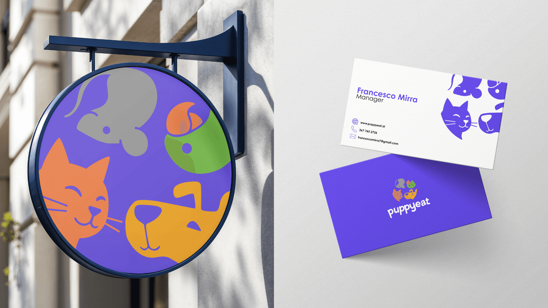 Puppyeat pet shop mockups branding