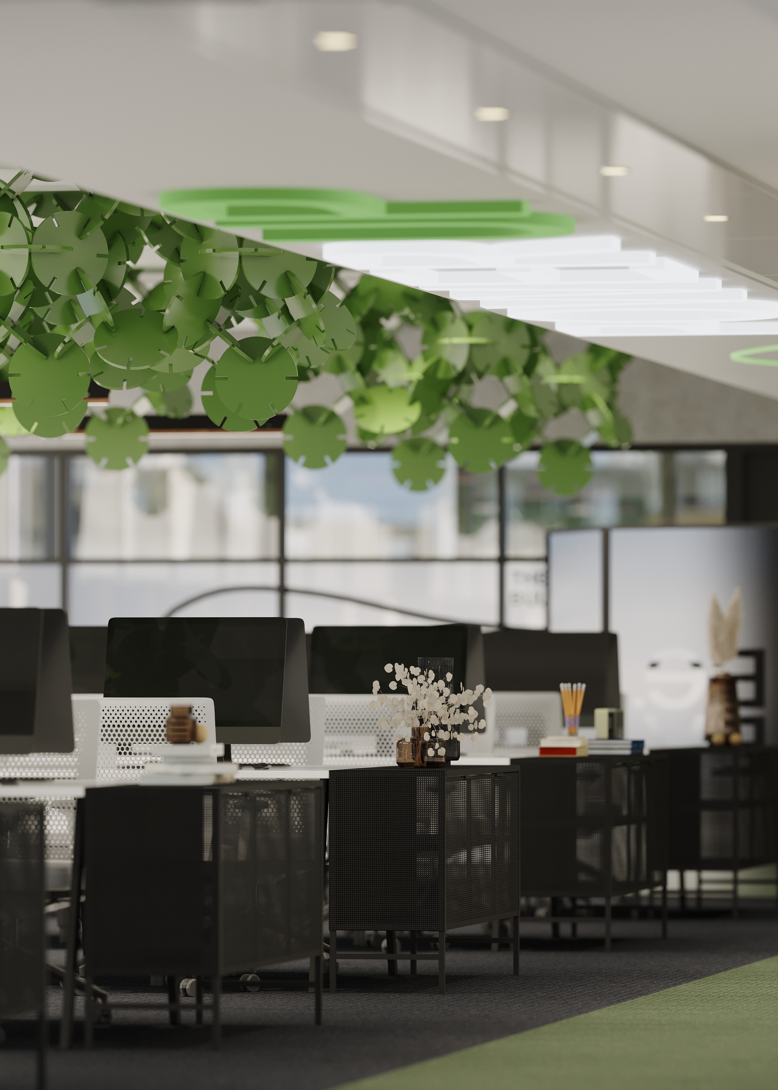 City centre office space in Manchester with biophilic acoustic elements