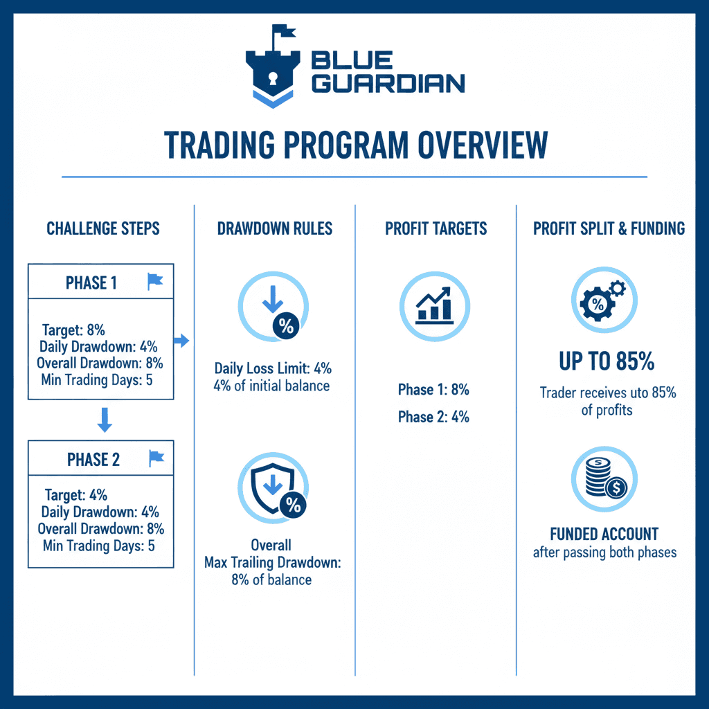 Blue Guardian Drawdown Rules Infographic