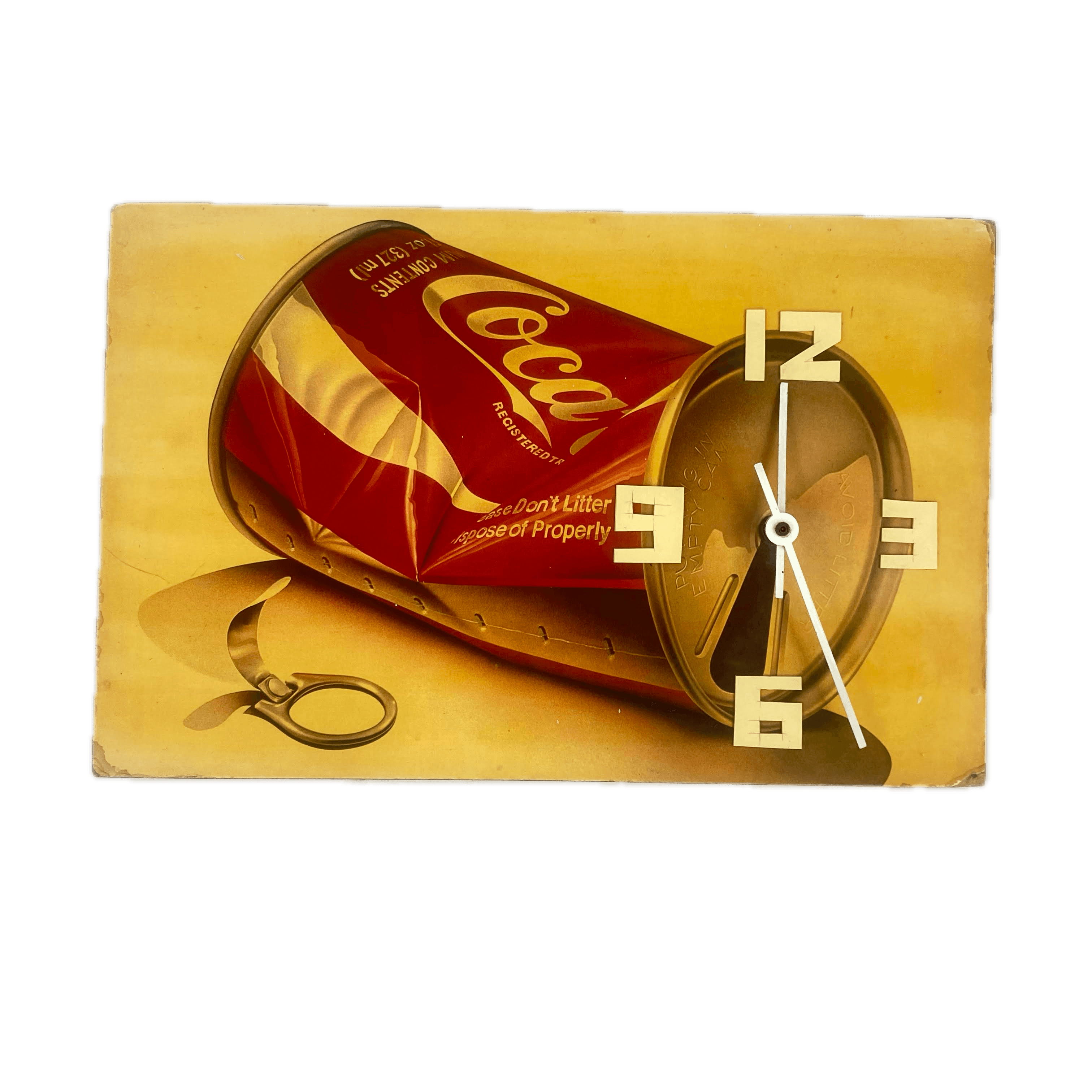 Reloj Coca Cola Pared 1980's Cartón Prensado