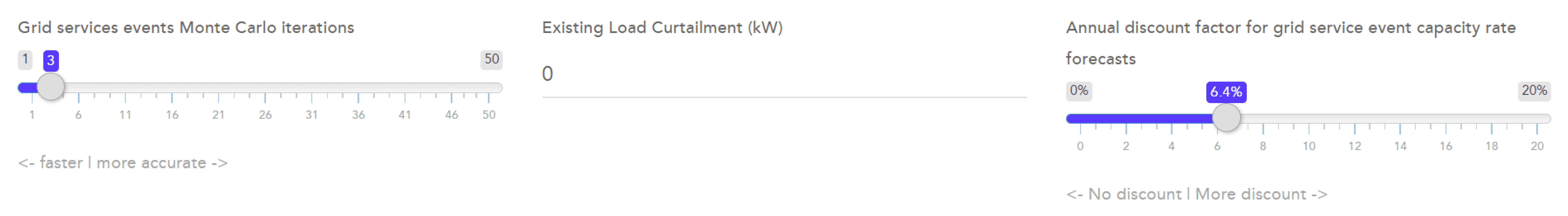 Original additional settings for Monte Carlo and annual discount.
