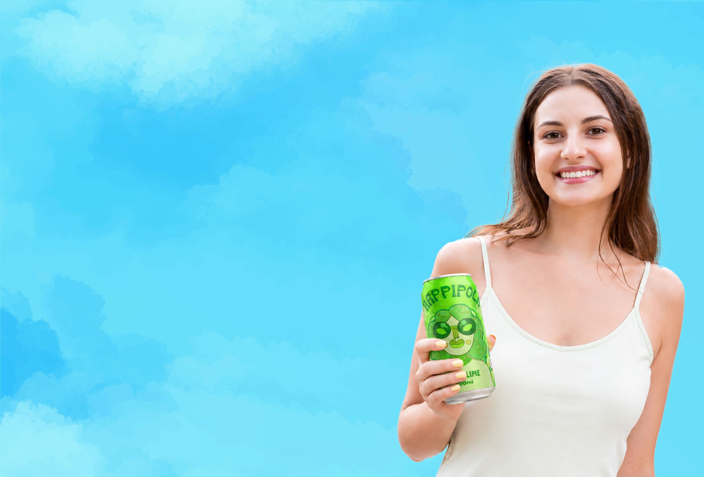 a woman drinking a drink out of a bottle