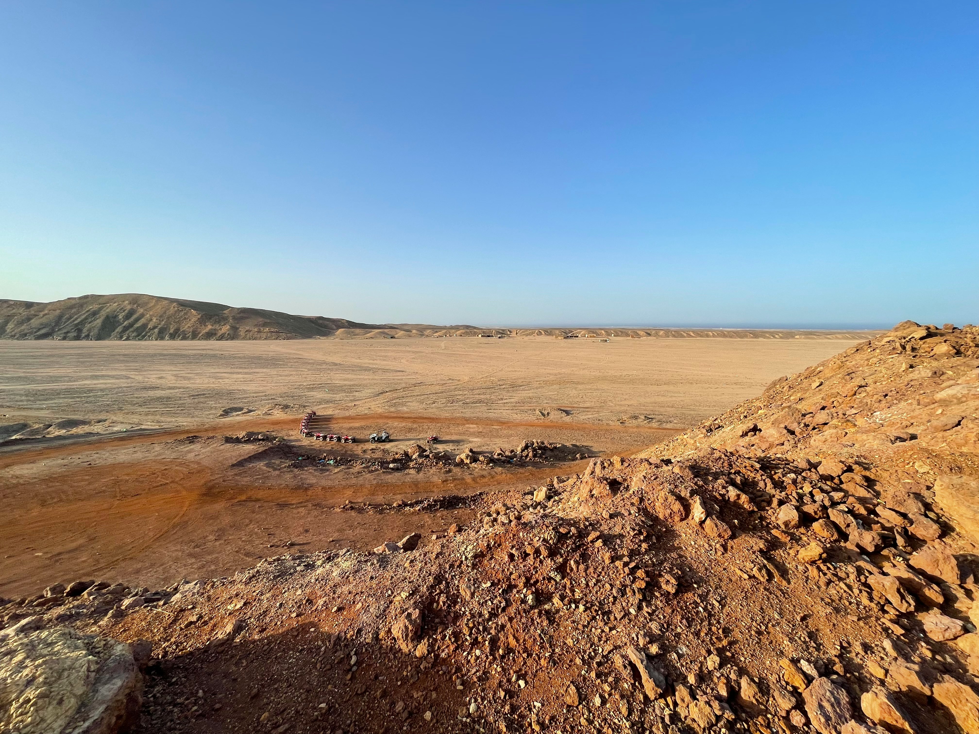 a desert landscape with hills