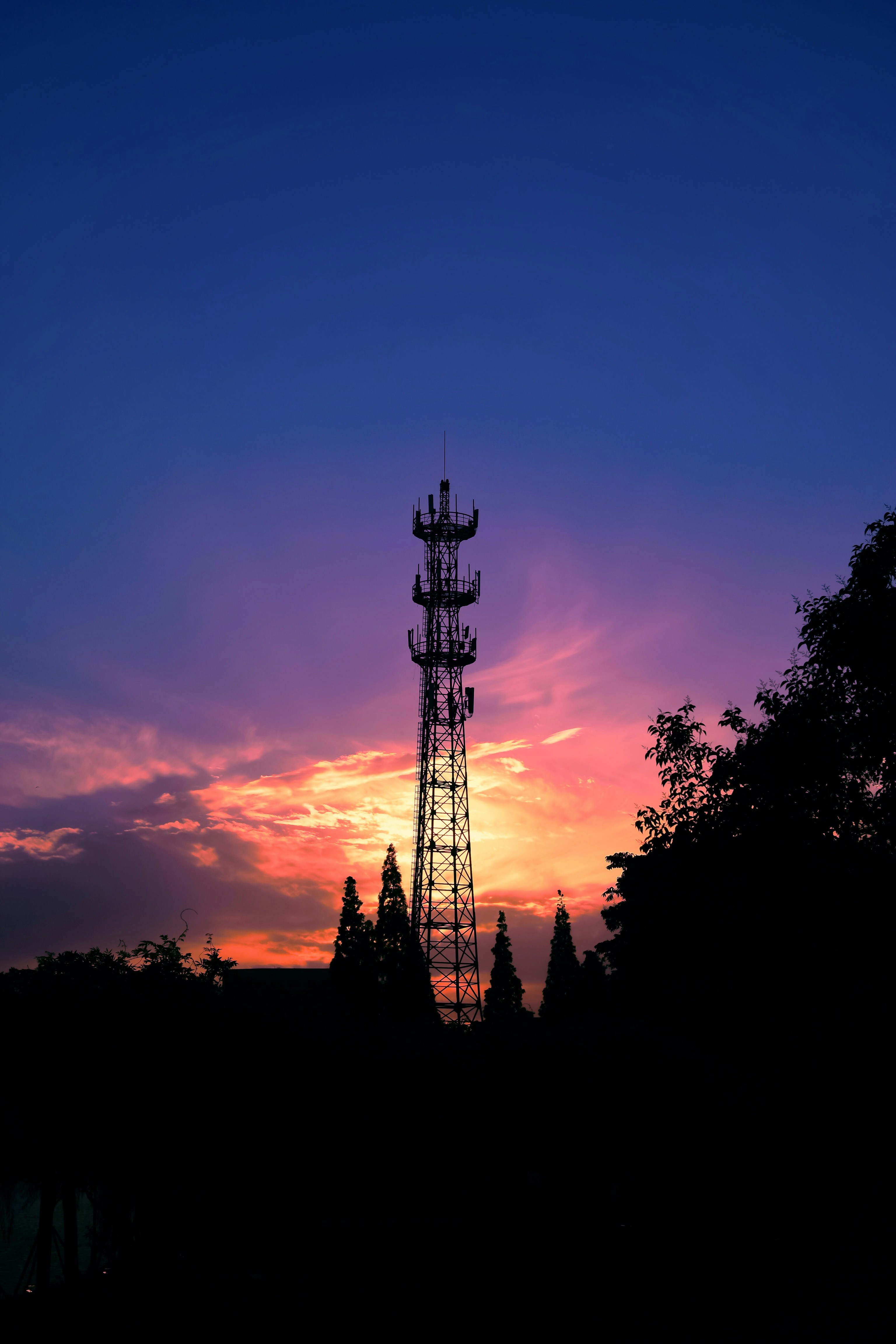 silhouette photography of tower