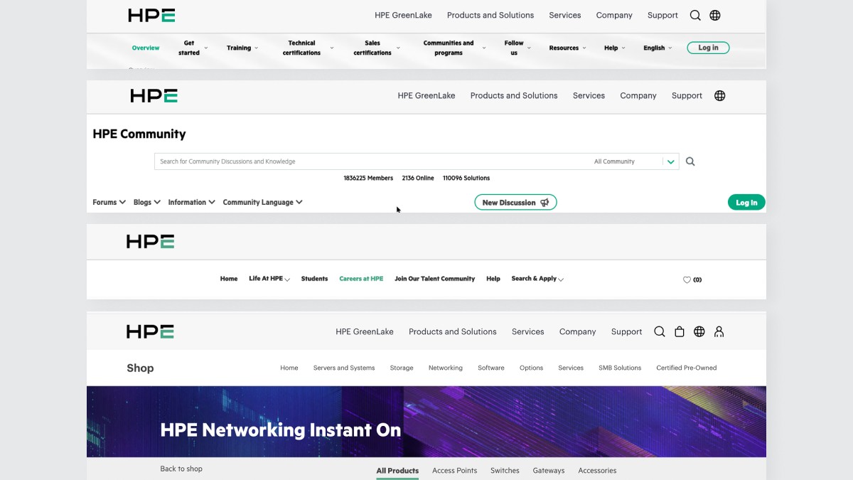 Screenshot of HPE Labs web page wireframe