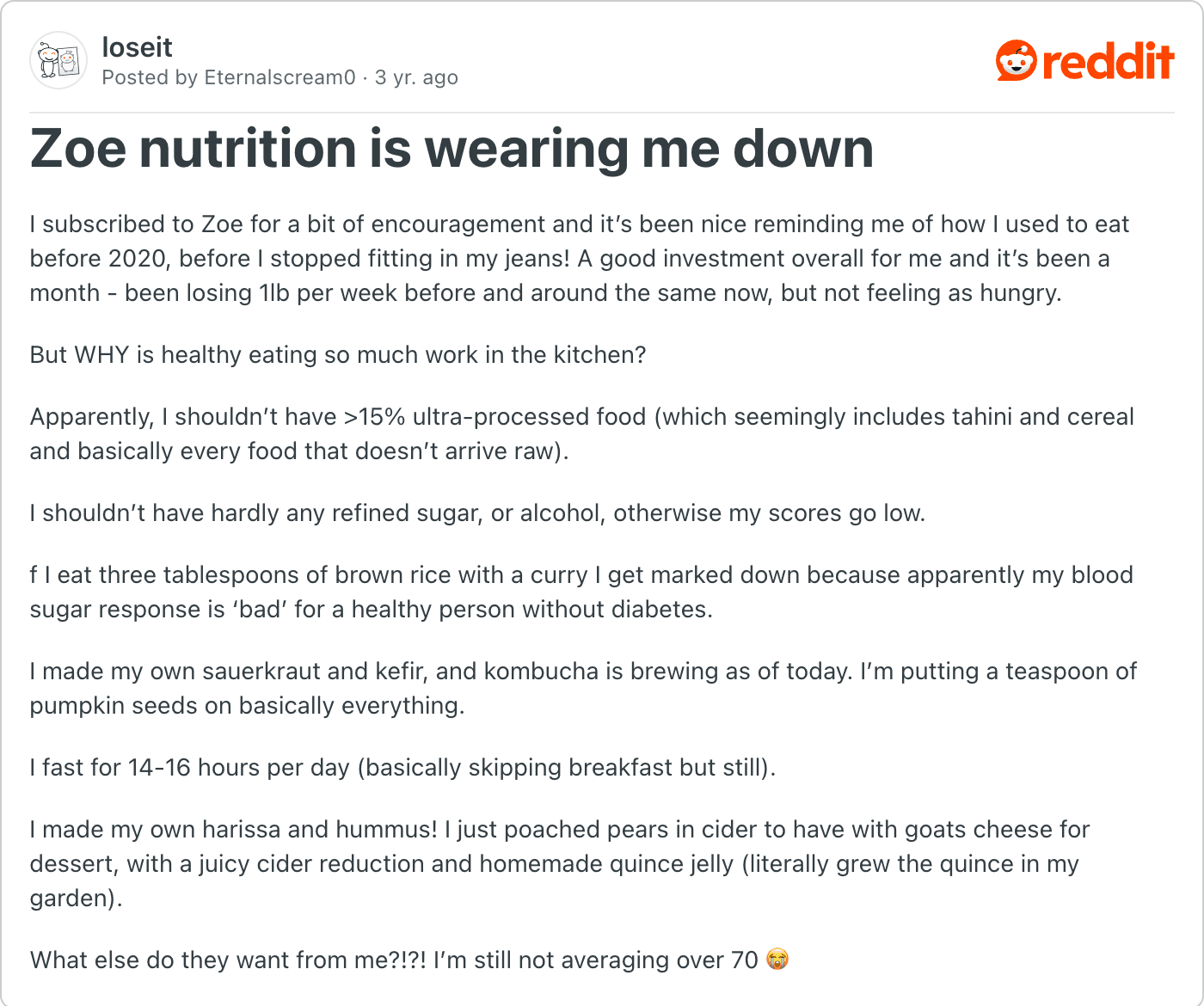 Post on Reddit