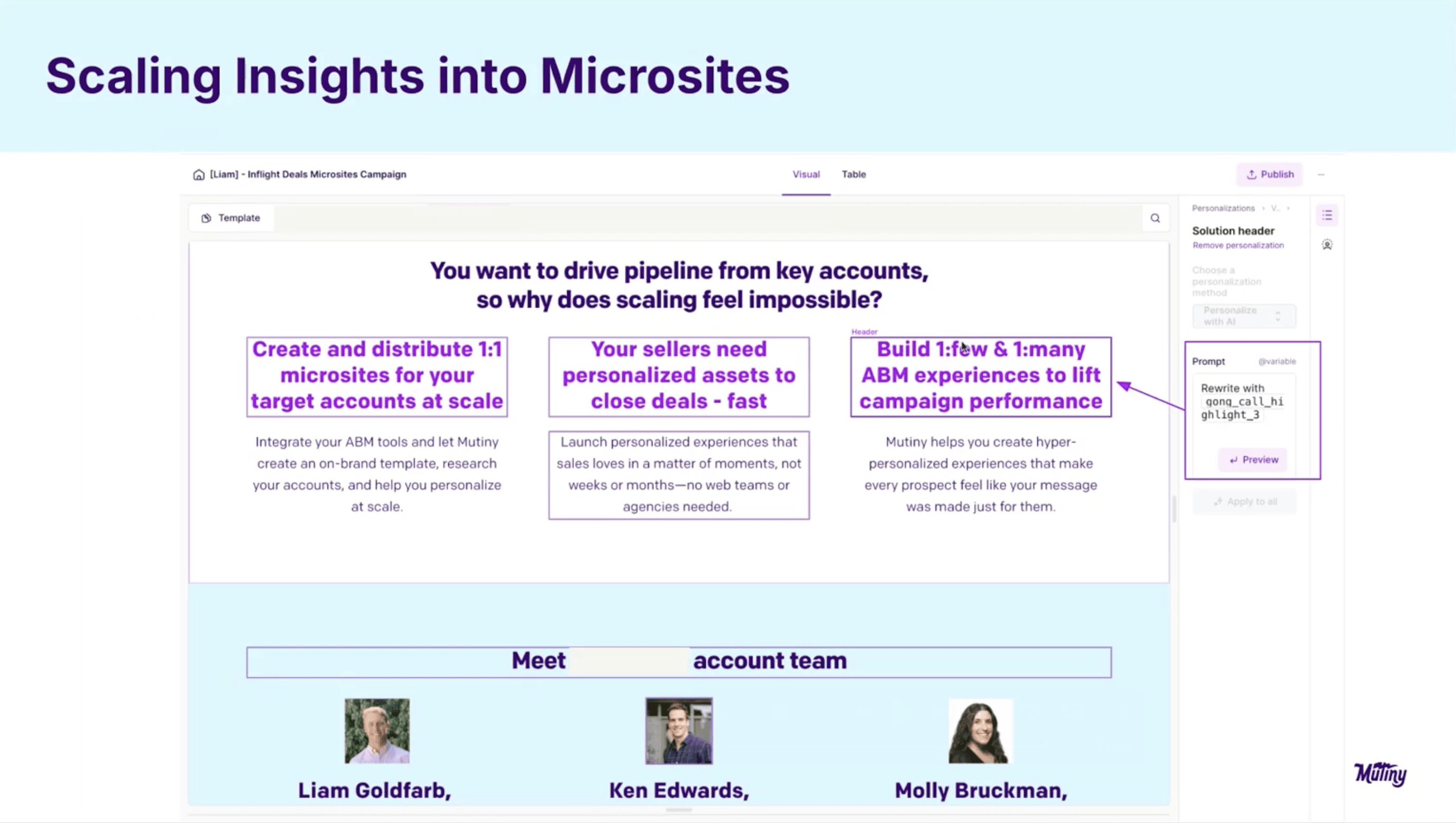 Sales Playbook: Personalized Microsite