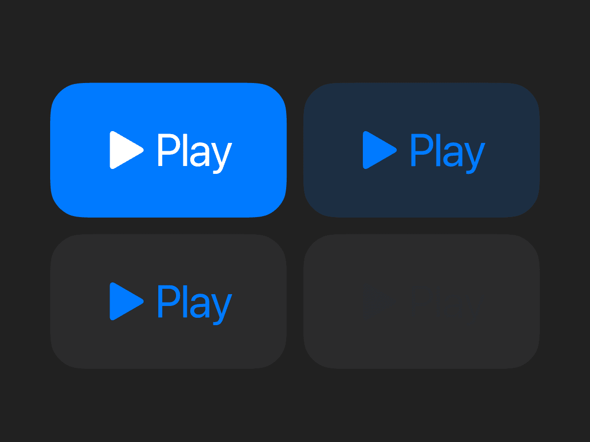 A group of buttons in iOS