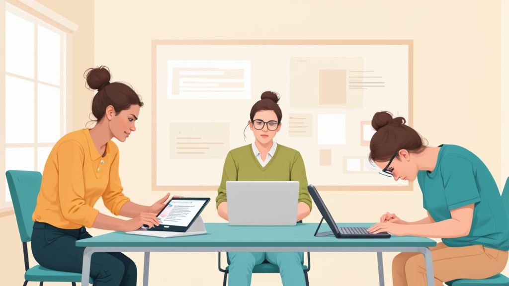 Close-up of lush, dark green leaves, some glossy and wet, against a muted background.