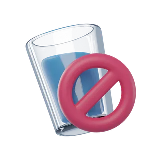 Free 3D no drinking icon for Ramadan