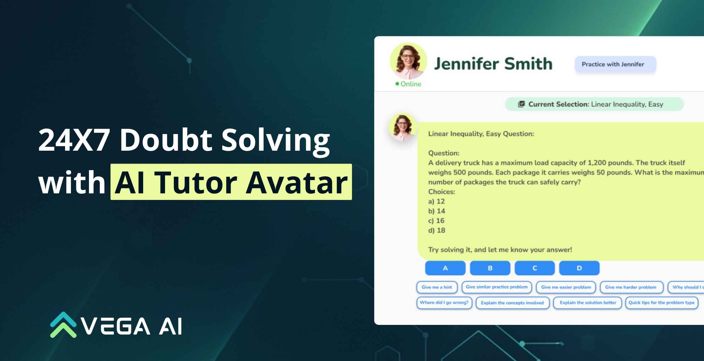 24X7 Doubt Solving with AI Tutor Avatar