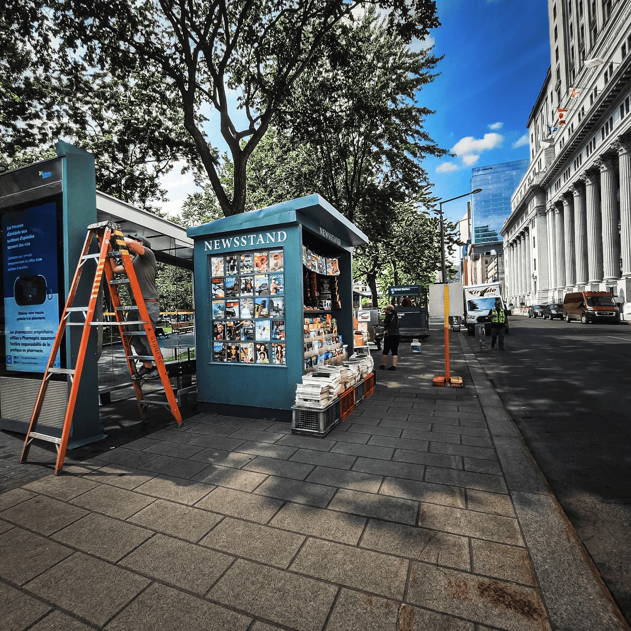 New York news stand in Montreal for a shoot